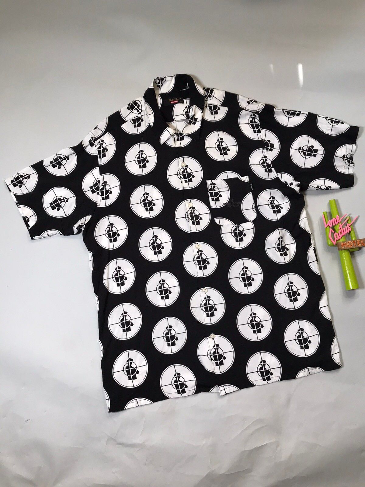 Pre-owned Supreme X Undercover Supreme Ss18 Uc Public Enemy Rayon Shirt Xl Super !! In Black
