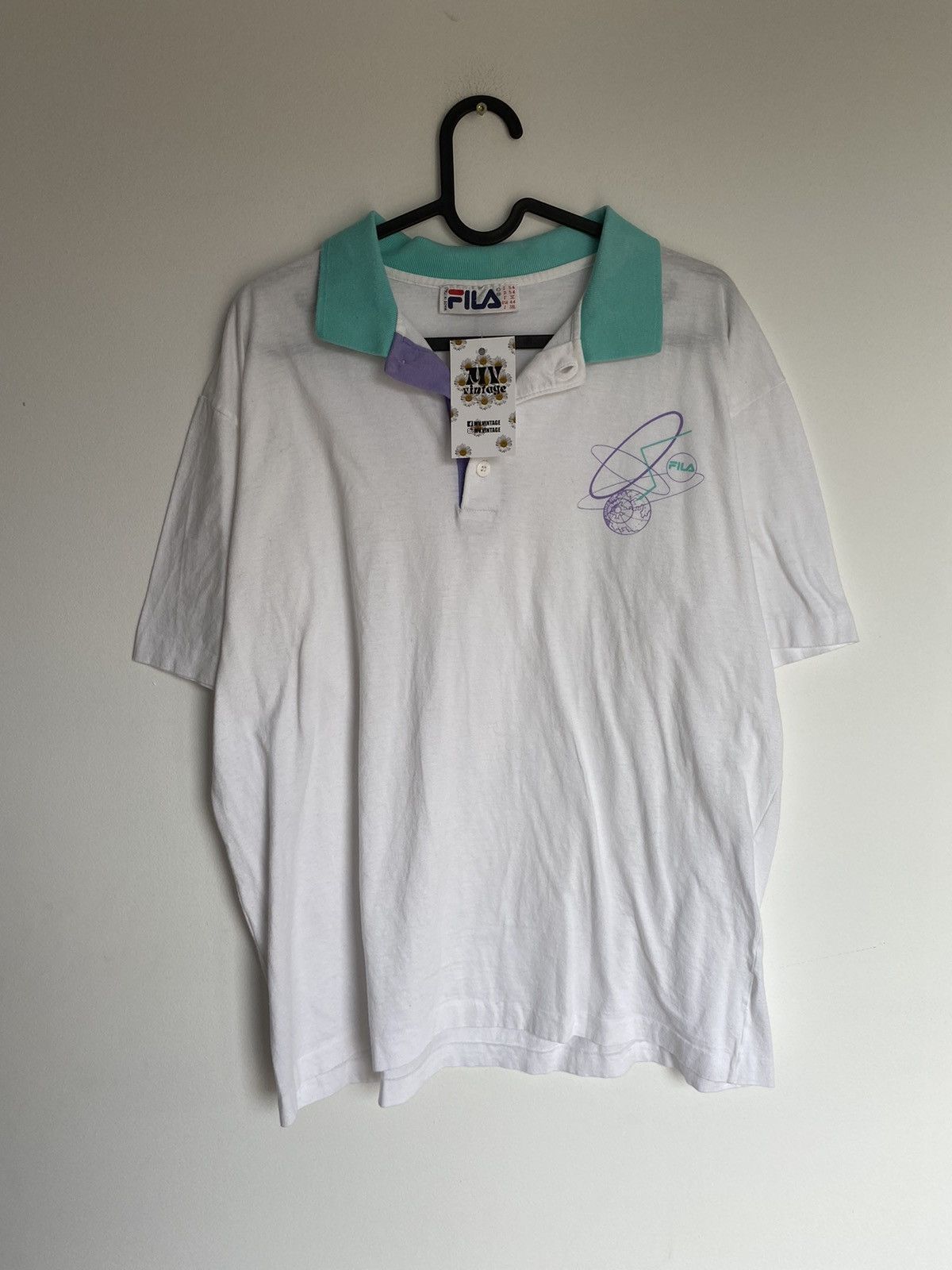 Fila × Vintage Fila 80s Vintage Polo T Shirt Sport Globe Size US L / EU 52-54 / 3 - 2 Thumbnail
