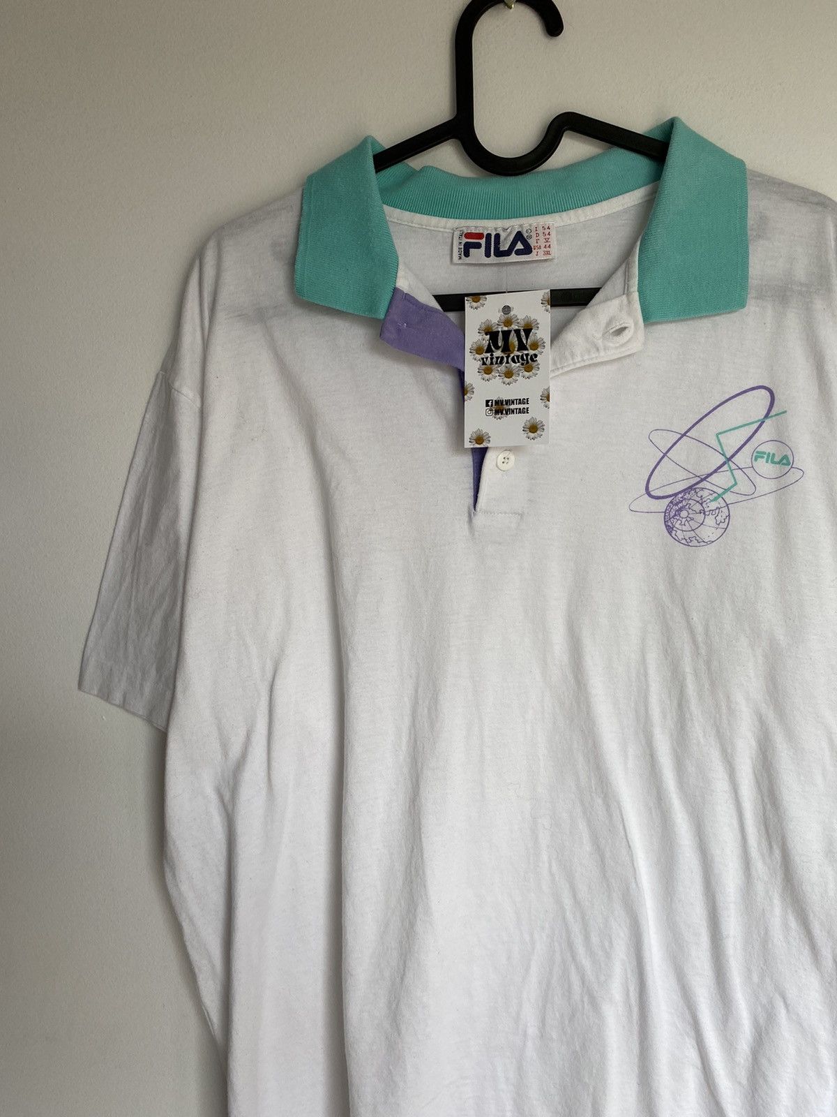 Fila × Vintage Fila 80s Vintage Polo T Shirt Sport Globe Size US L / EU 52-54 / 3 - 3 Thumbnail