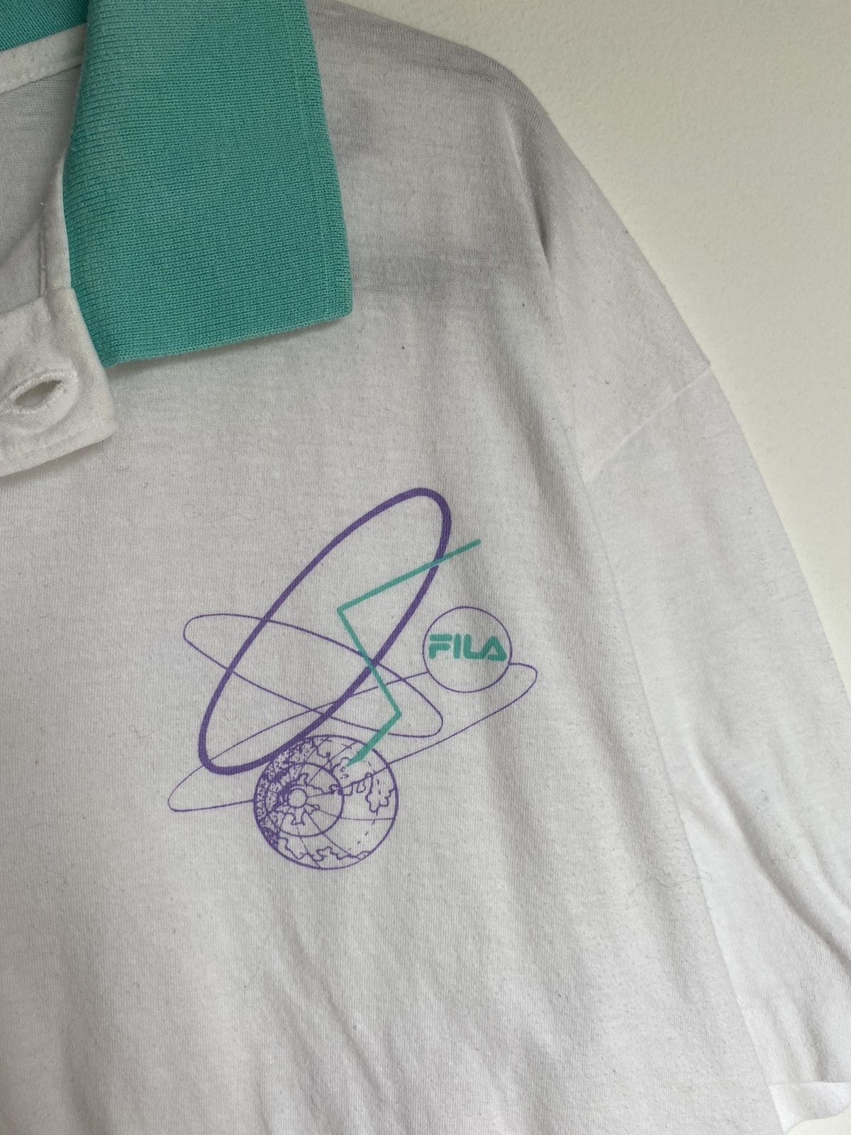 Fila × Vintage Fila 80s Vintage Polo T Shirt Sport Globe Size US L / EU 52-54 / 3 - 6 Thumbnail
