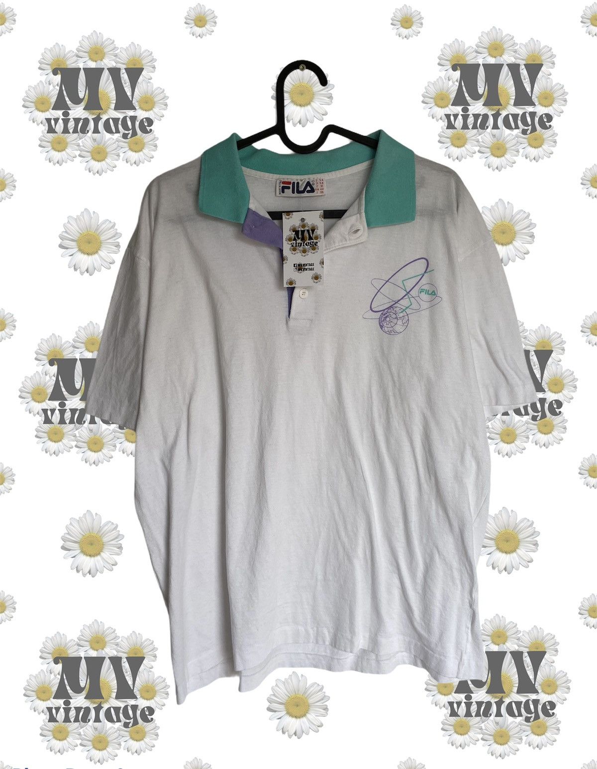 Fila × Vintage Fila 80s Vintage Polo T Shirt Sport Globe Size US L / EU 52-54 / 3 - 1 Thumbnail