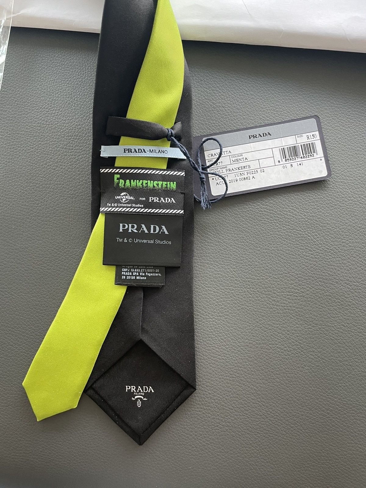 Prada × Universal Studios Limited Edition Prada x Universal Frankenstein Pure Silk Tie Size ONE SIZE - 5 Thumbnail