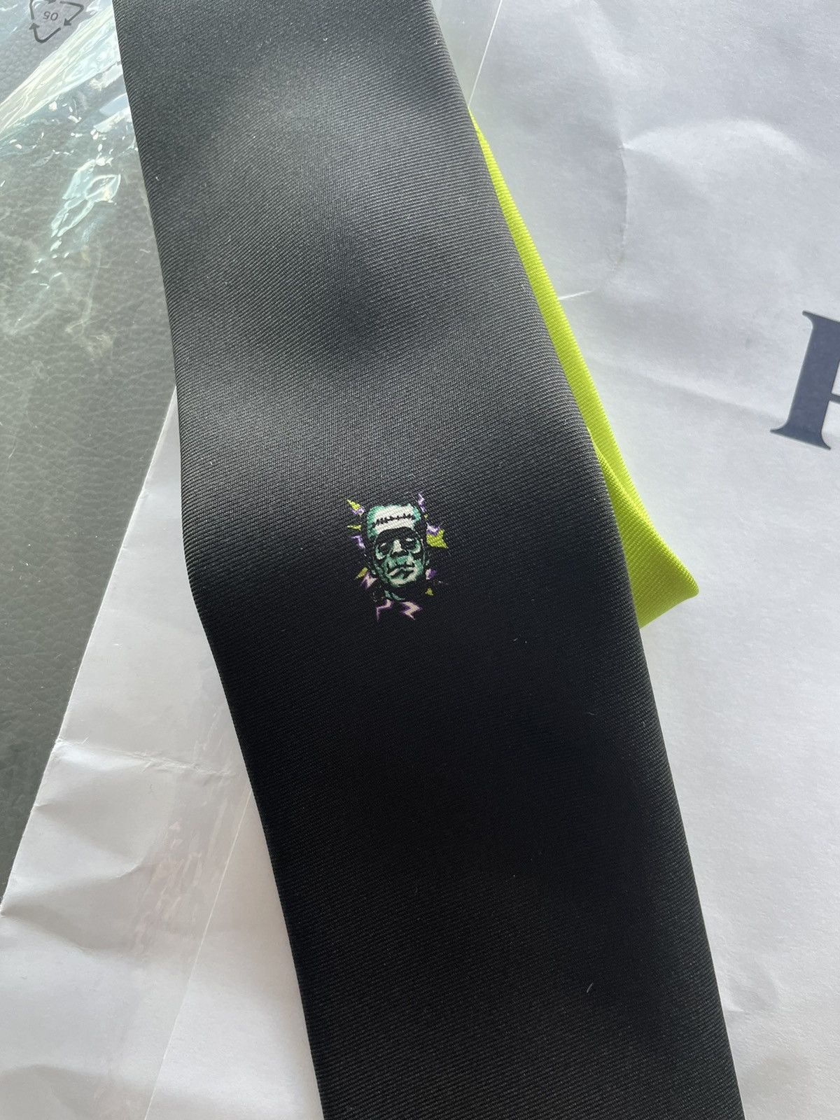 Prada × Universal Studios Limited Edition Prada x Universal Frankenstein Pure Silk Tie Size ONE SIZE - 10 Thumbnail