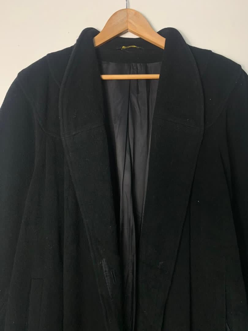 Other Black Wool Cloaks Cardigan Style Made in Italy Size US XL / EU 56 / 4 - 3 Thumbnail