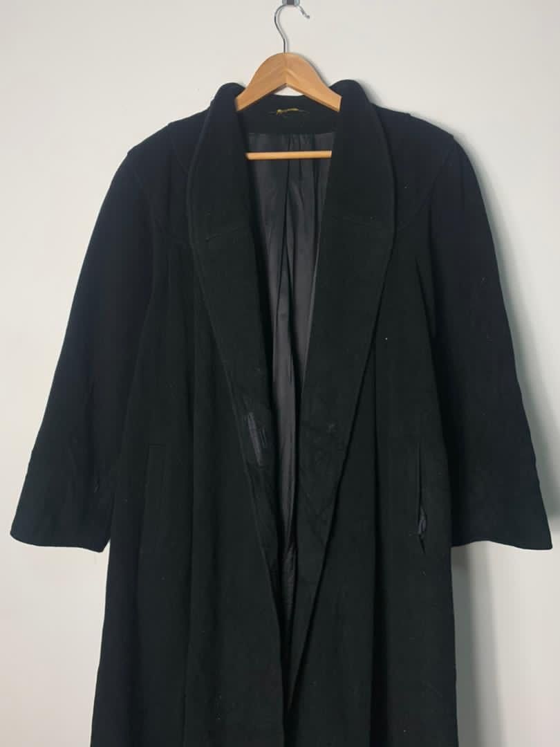 Other Black Wool Cloaks Cardigan Style Made in Italy Size US XL / EU 56 / 4 - 2 Thumbnail