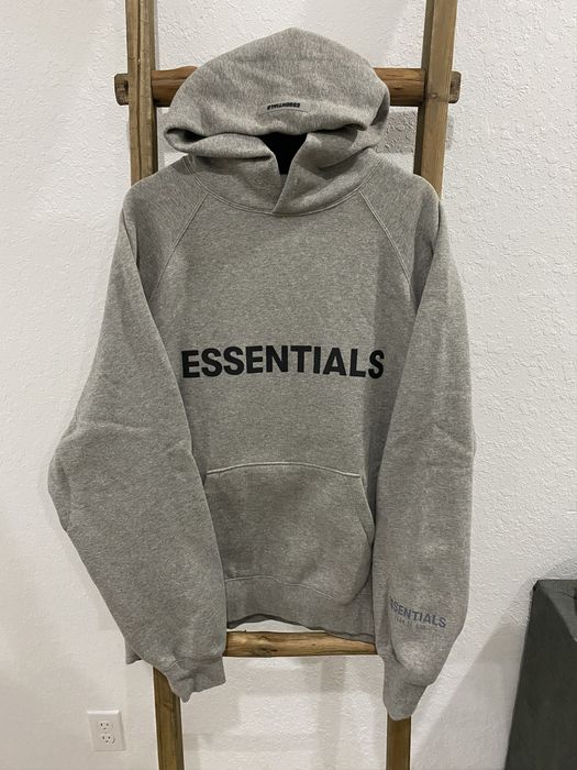 Fear of God Essentials 3D Silicon Applique Pullover Hoodie Gray