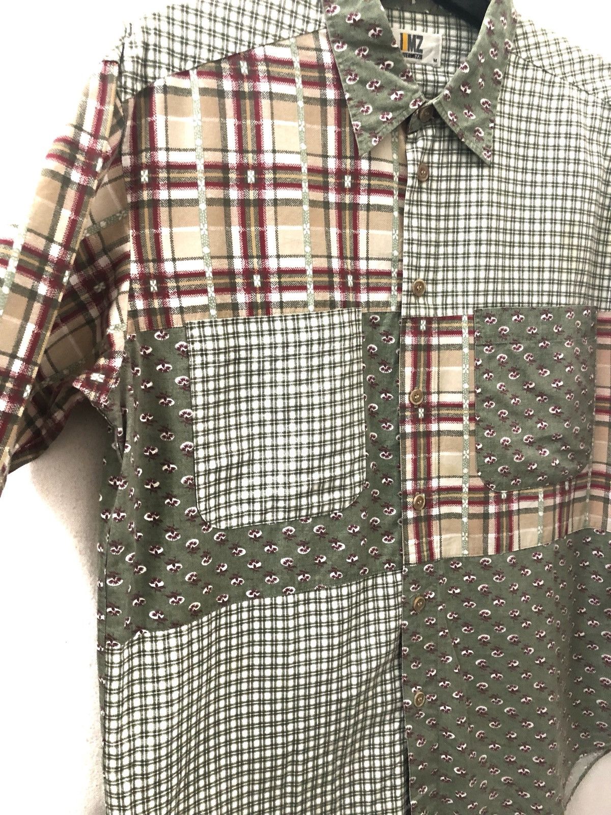 Japanese Brand Intermezzo Double Pocket Checks Floral Flower Patchwork Size US M / EU 48-50 / 2 - 5 Thumbnail