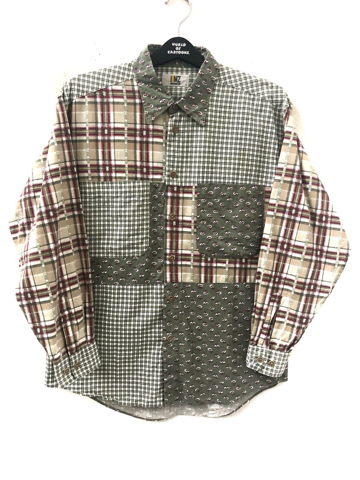 Japanese Brand Intermezzo Double Pocket Checks Floral Flower Patchwork Size US M / EU 48-50 / 2 - 1 Thumbnail