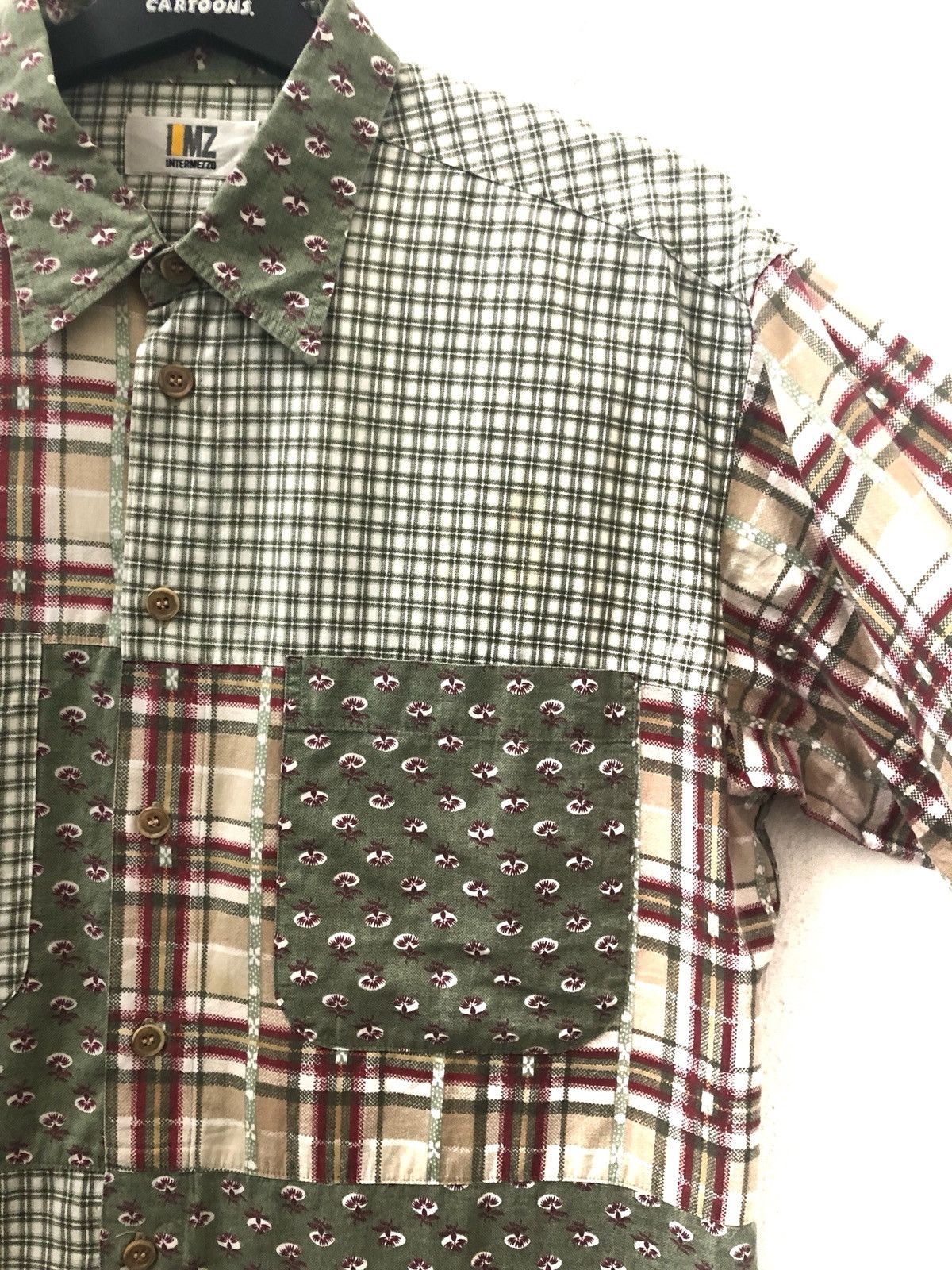 Japanese Brand Intermezzo Double Pocket Checks Floral Flower Patchwork Size US M / EU 48-50 / 2 - 3 Thumbnail