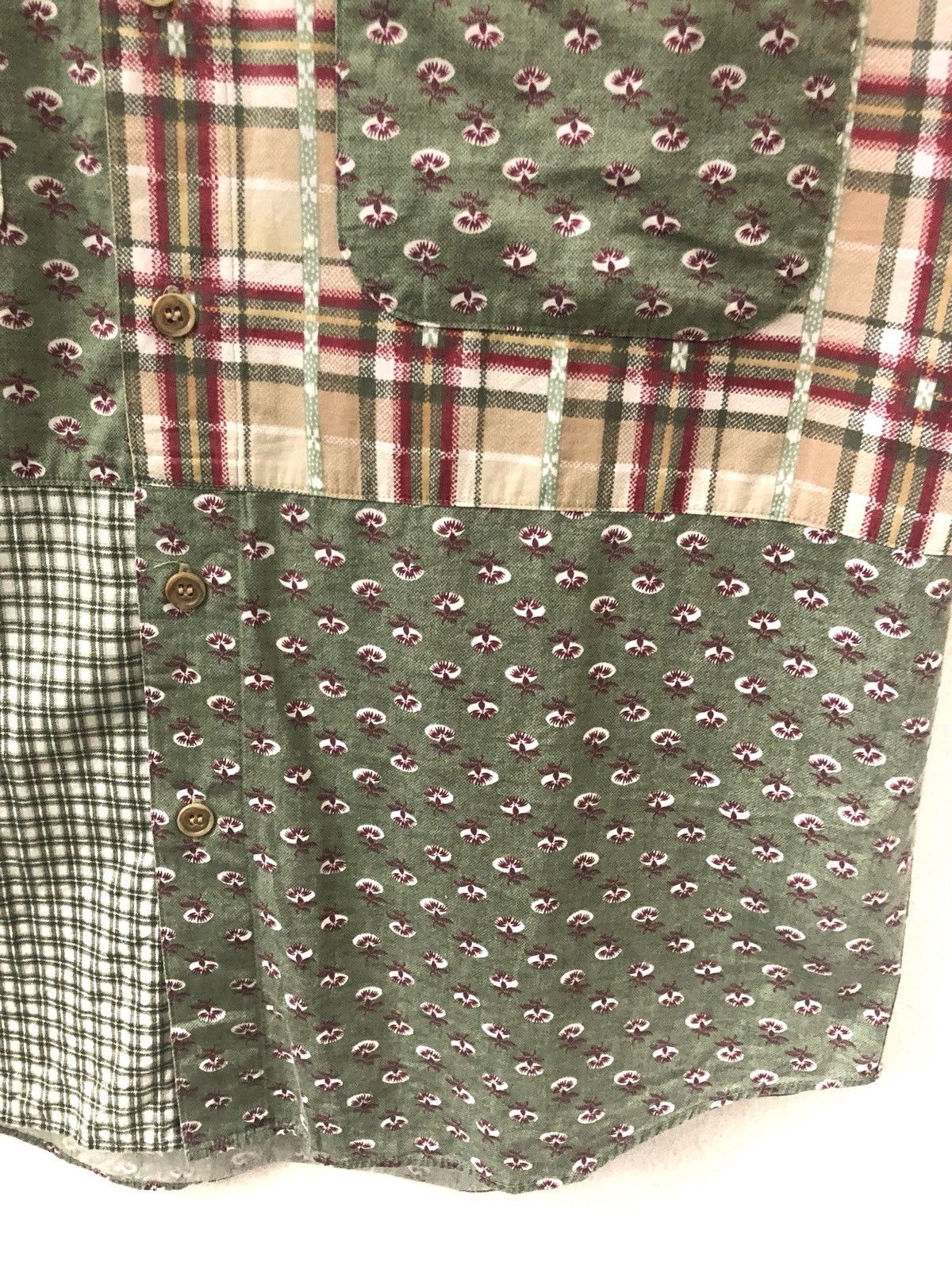 Japanese Brand Intermezzo Double Pocket Checks Floral Flower Patchwork Size US M / EU 48-50 / 2 - 4 Thumbnail