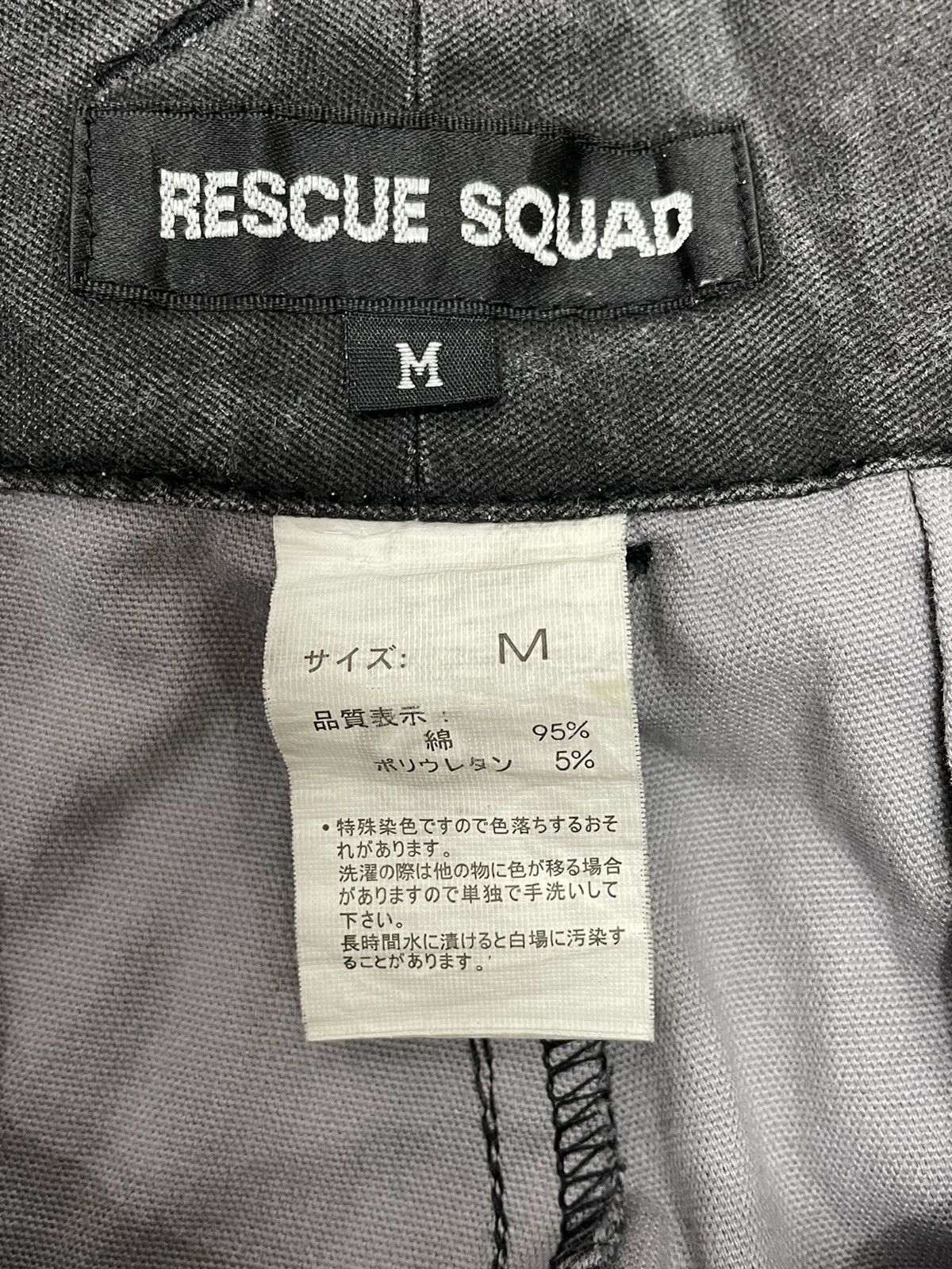Japanese Brand × The Squad × Vintage RESCUE SQUAD Patch Knee Stretch Cargo Slate Black Size US 33 - 4 Thumbnail
