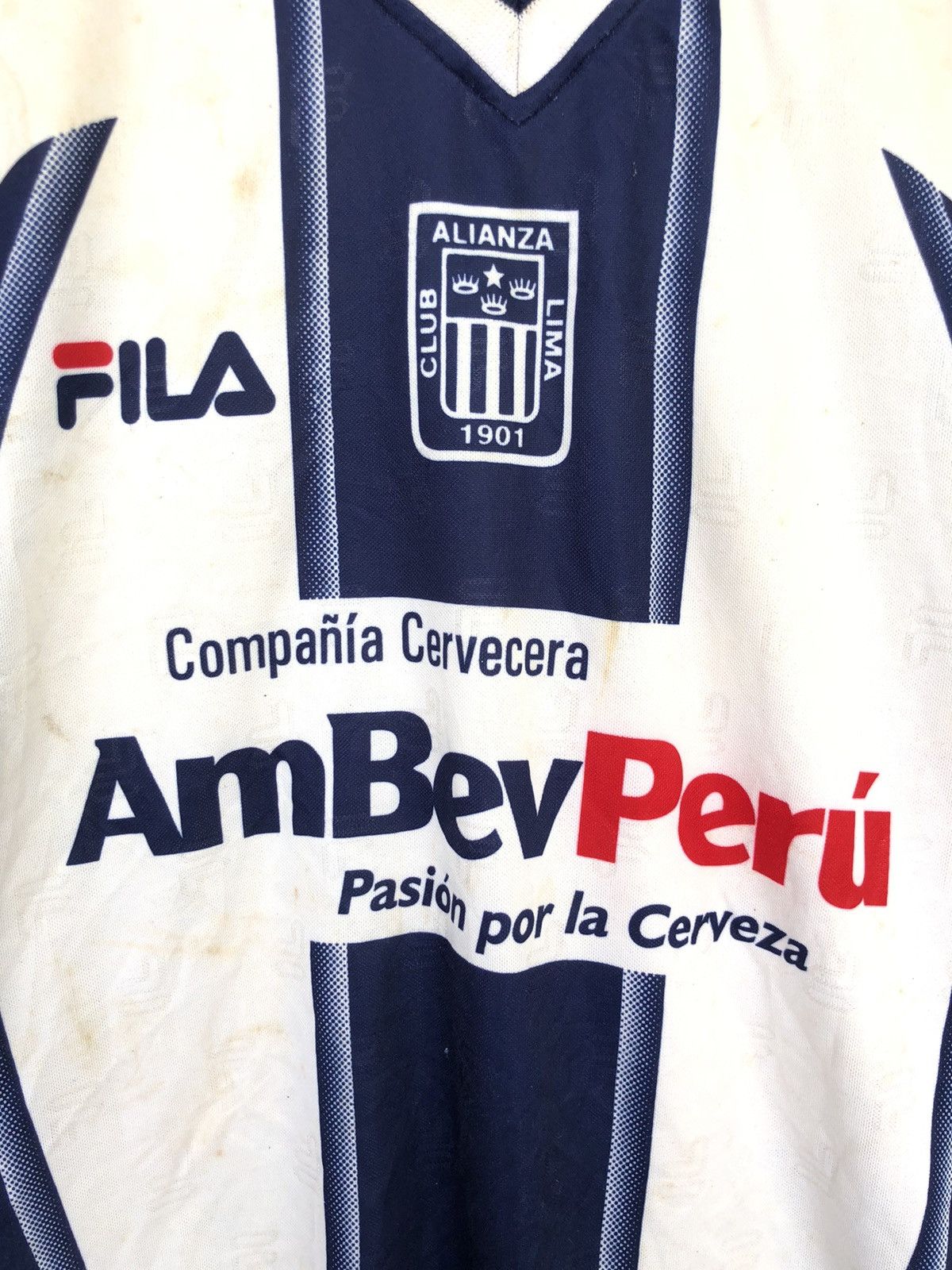 Fila RARE🔥2004/05 Alianza Lima Peru Fila Home Jersey Size US M / EU 48-50 / 2 - 2 Thumbnail
