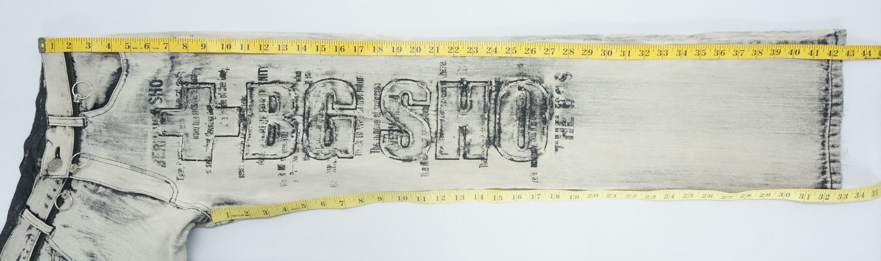 Japanese Brand Vintage BERNING SHO Punk Worn Out Offwhite Acid Wash Jeans Size US 29 - 21 Thumbnail