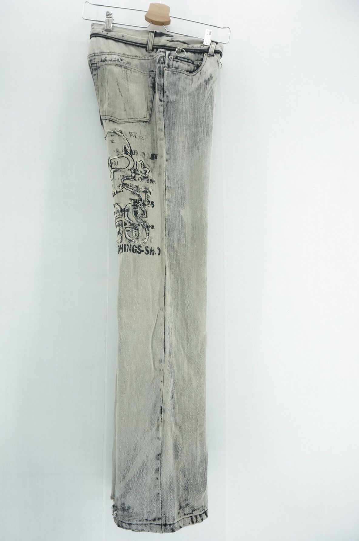 Japanese Brand Vintage BERNING SHO Punk Worn Out Offwhite Acid Wash Jeans Size US 29 - 16 Thumbnail