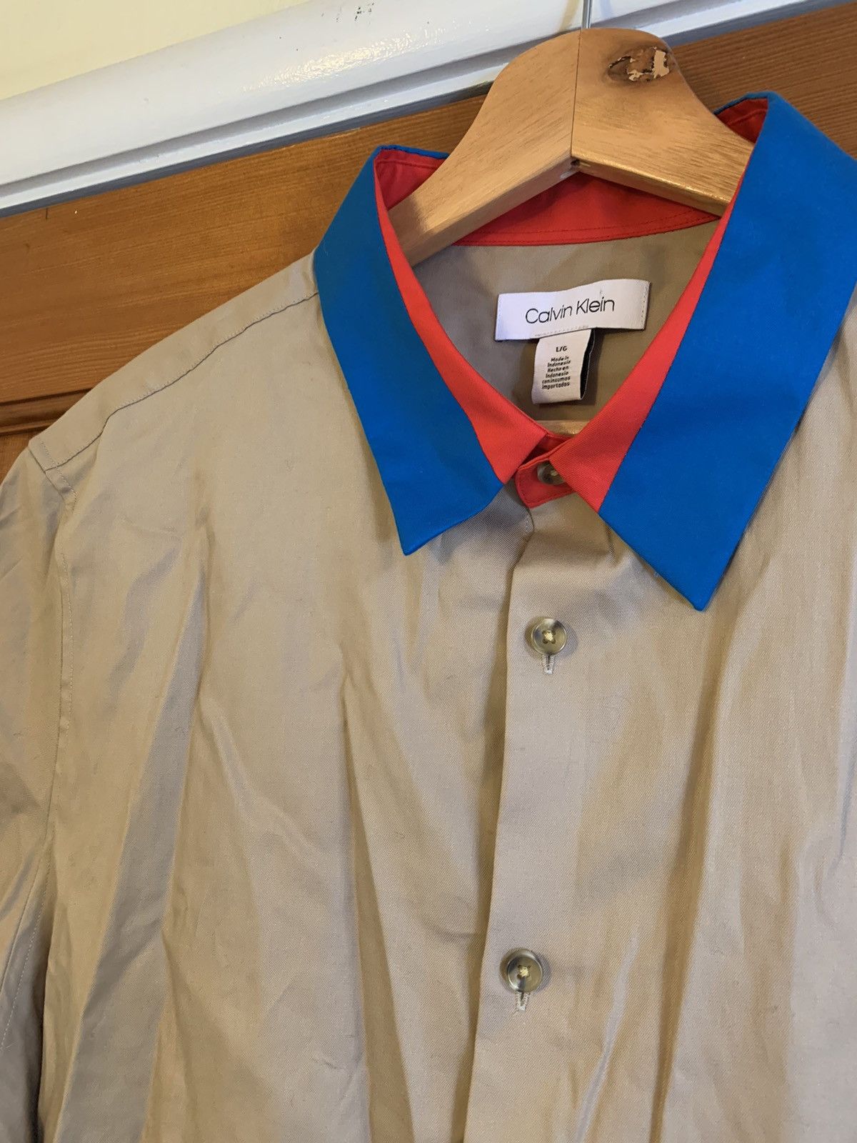 Calvin Klein × Designer *RARE* Calvin Klein TwoTone Collar Short Sleeve Button Shirt Size US L / EU 52-54 / 3 - 3 Thumbnail