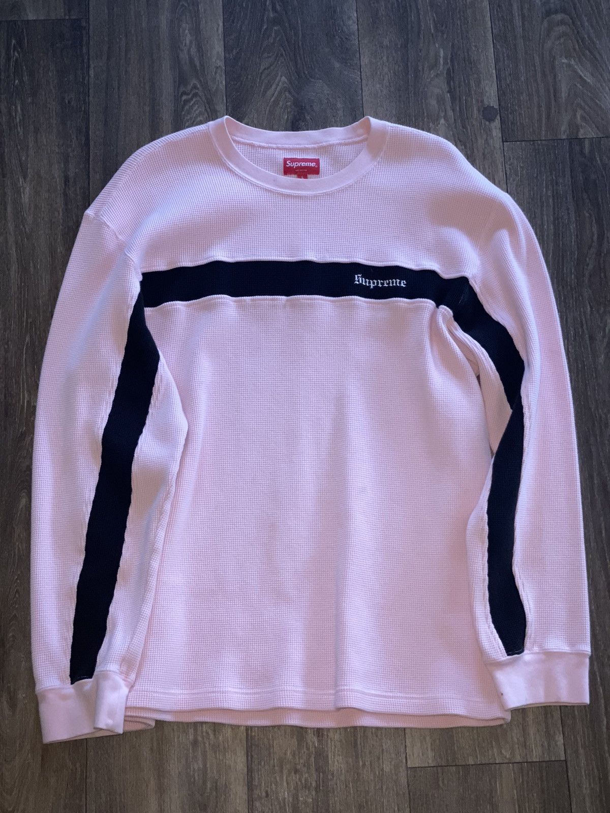 Supreme Panel Stripe Waffle Thermal | Grailed