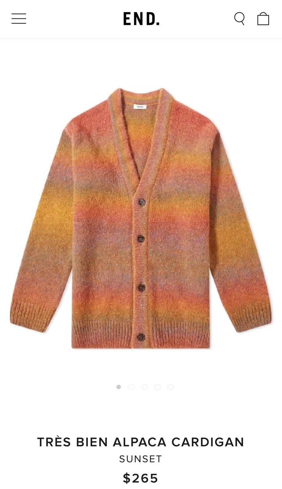 Tres Bien Tres Bien Alpaca Cardigan Sunset Size US S / EU 44-46 / 1 - 5 Thumbnail