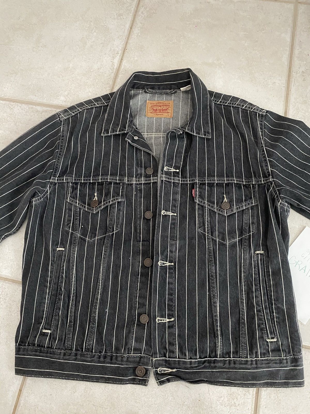 Supreme Pinstripe Trucker Jacket | Grailed