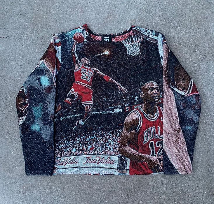 Custom Custom Michael Jordan Tapestry Sweater Grailed