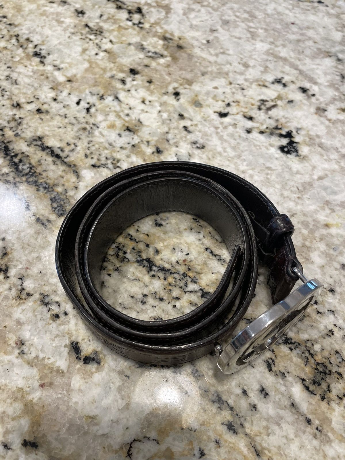 Gucci Gucci Monogram Brown Leather Belt Size 40 - 5 Thumbnail
