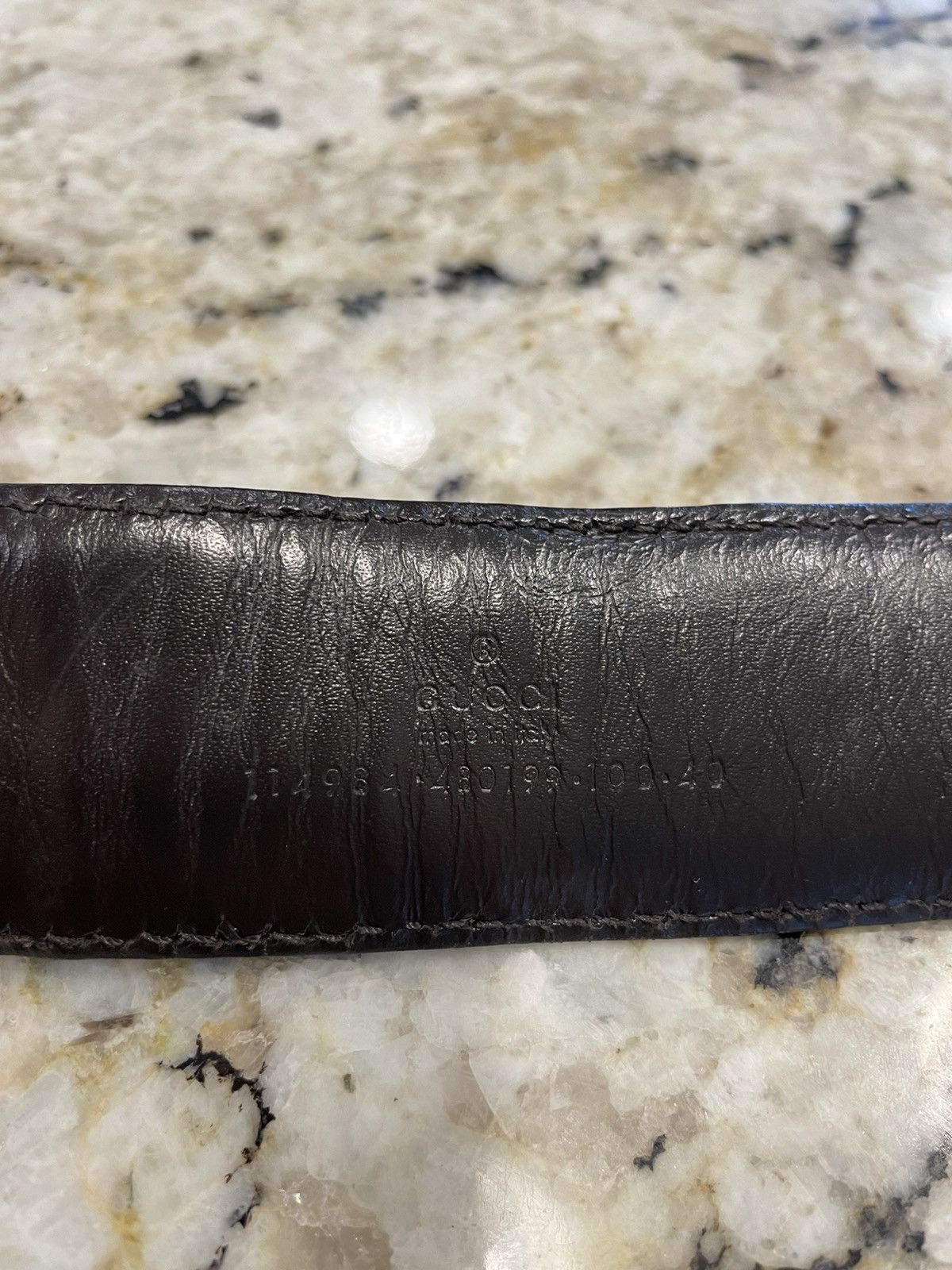 Gucci Gucci Monogram Brown Leather Belt Size 40 - 4 Thumbnail