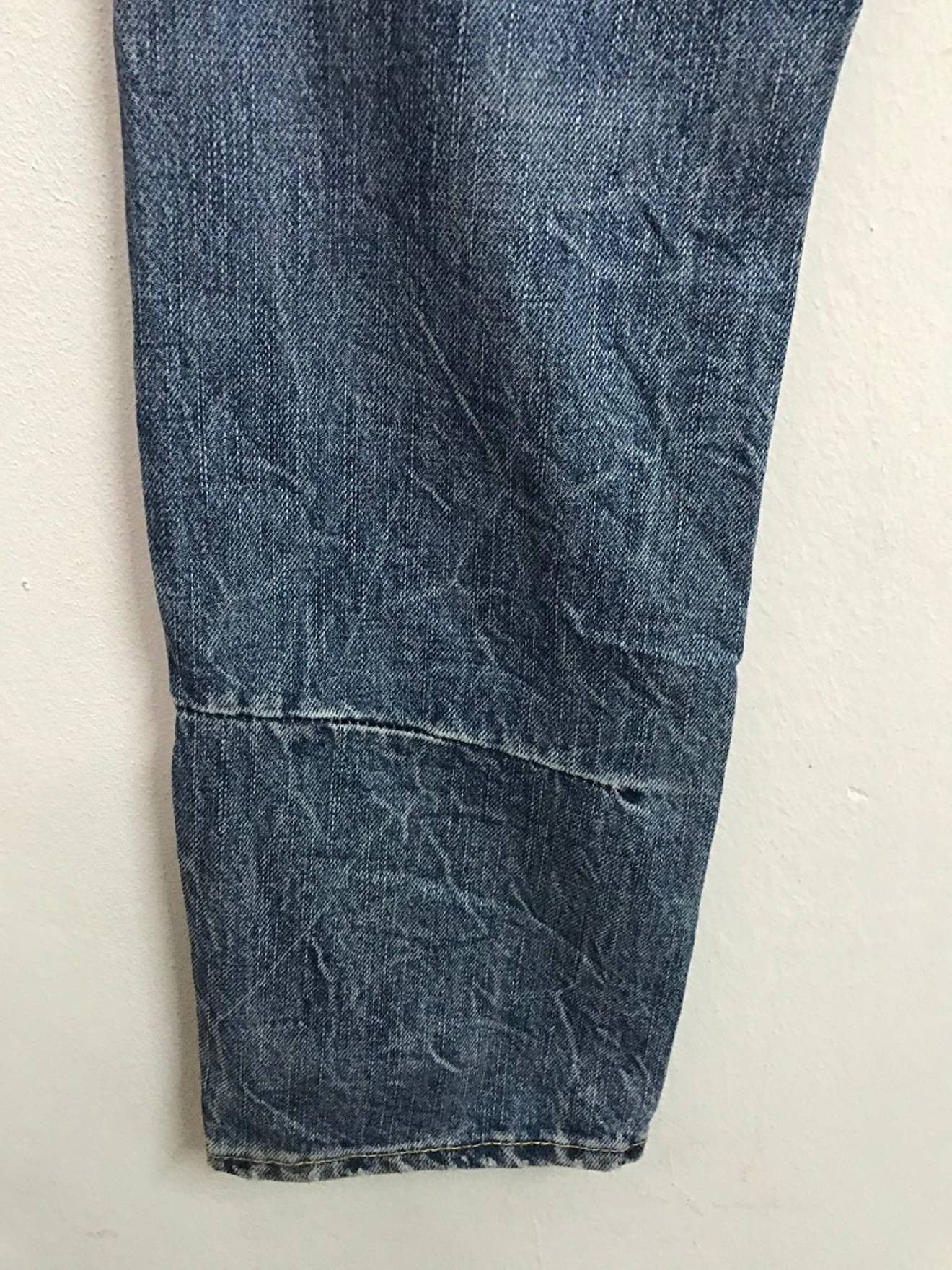Vintage BISON Japan Rips Patchwork Exposed Stitching Denim Jeans Size US 31 - 13 Thumbnail