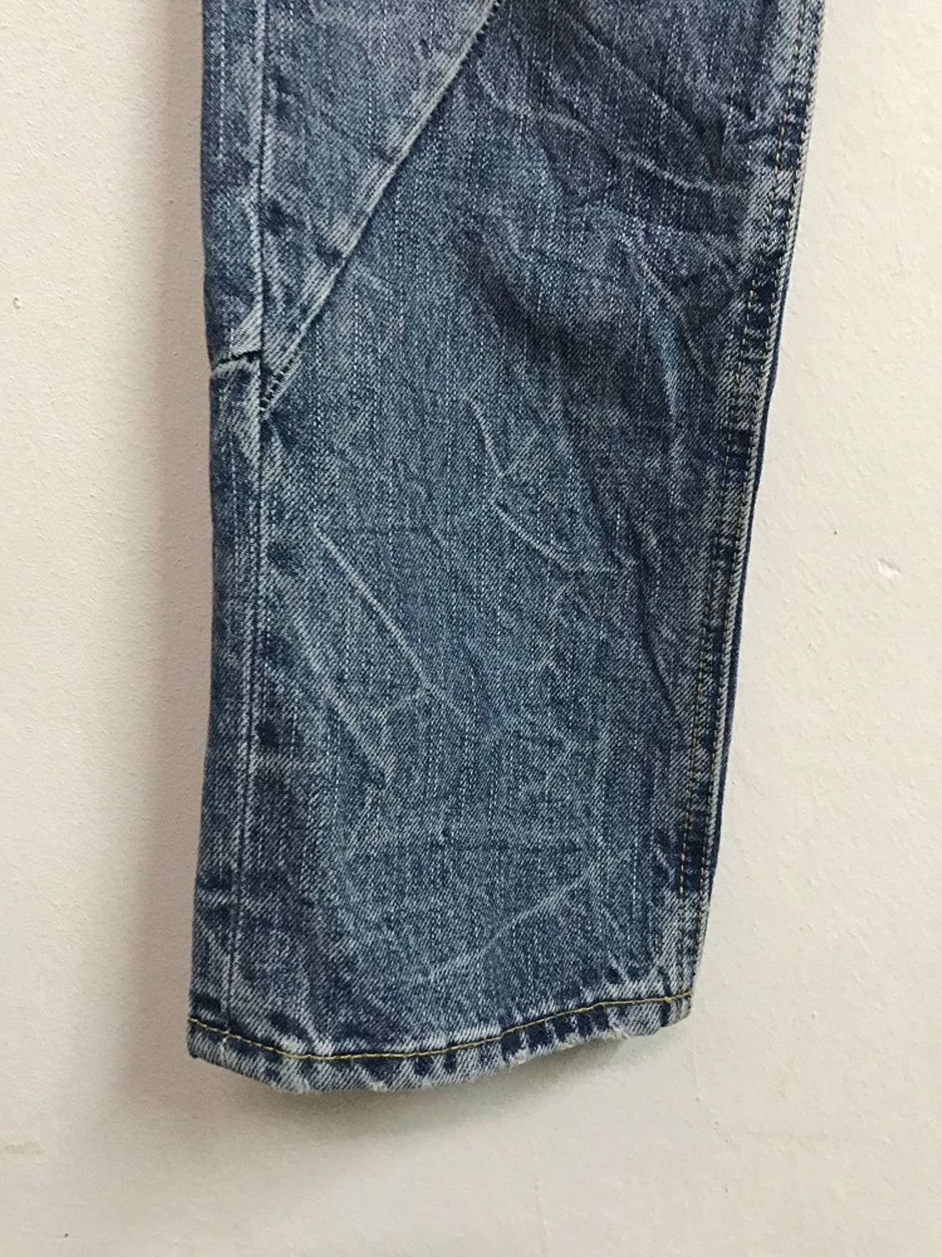 Vintage BISON Japan Rips Patchwork Exposed Stitching Denim Jeans Size US 31 - 7 Thumbnail