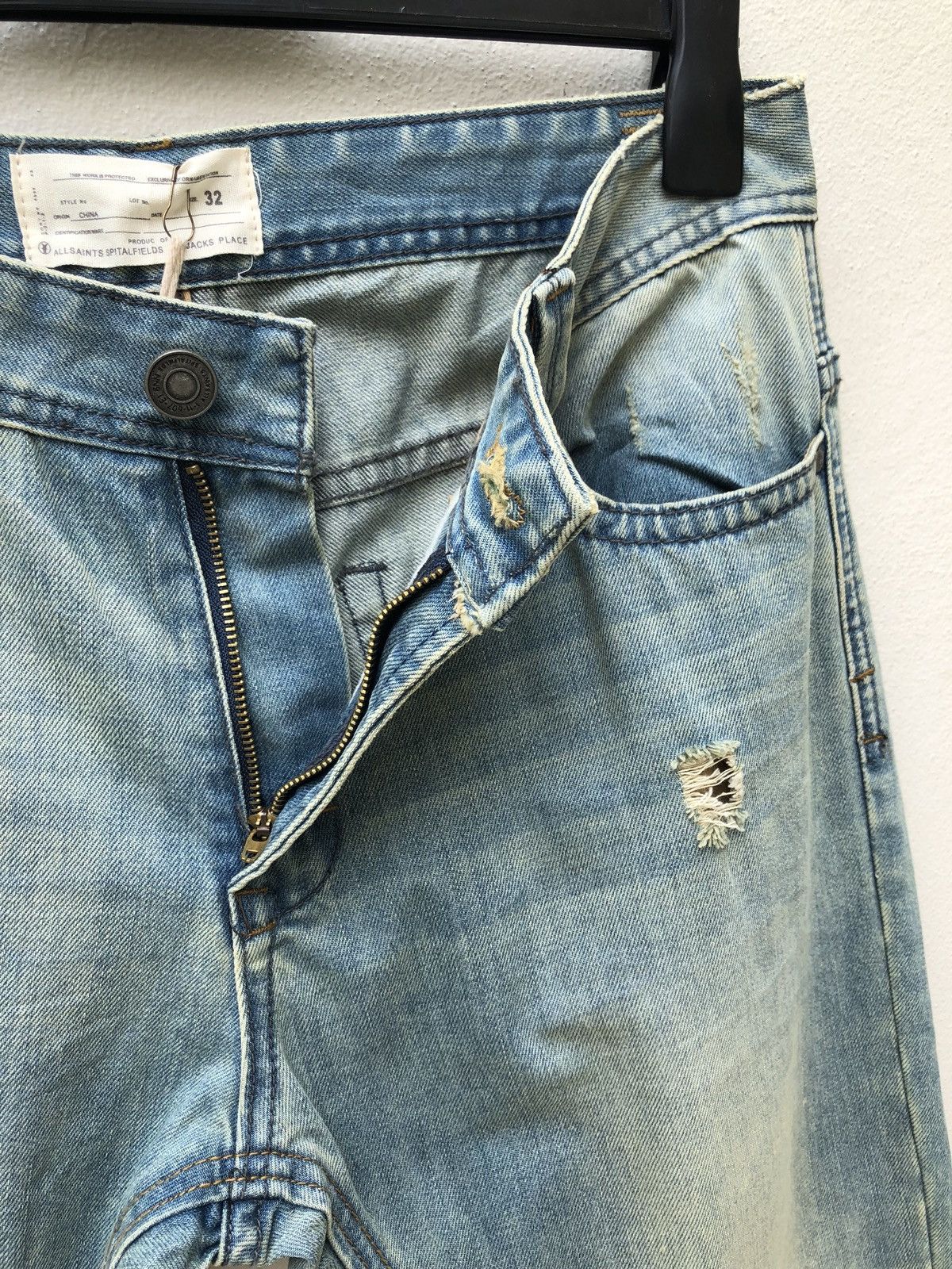 Allsaints Spitalfields Jacks Place Rips Distressed Denim Jeans Size US 32 / EU 48 - 5 Thumbnail