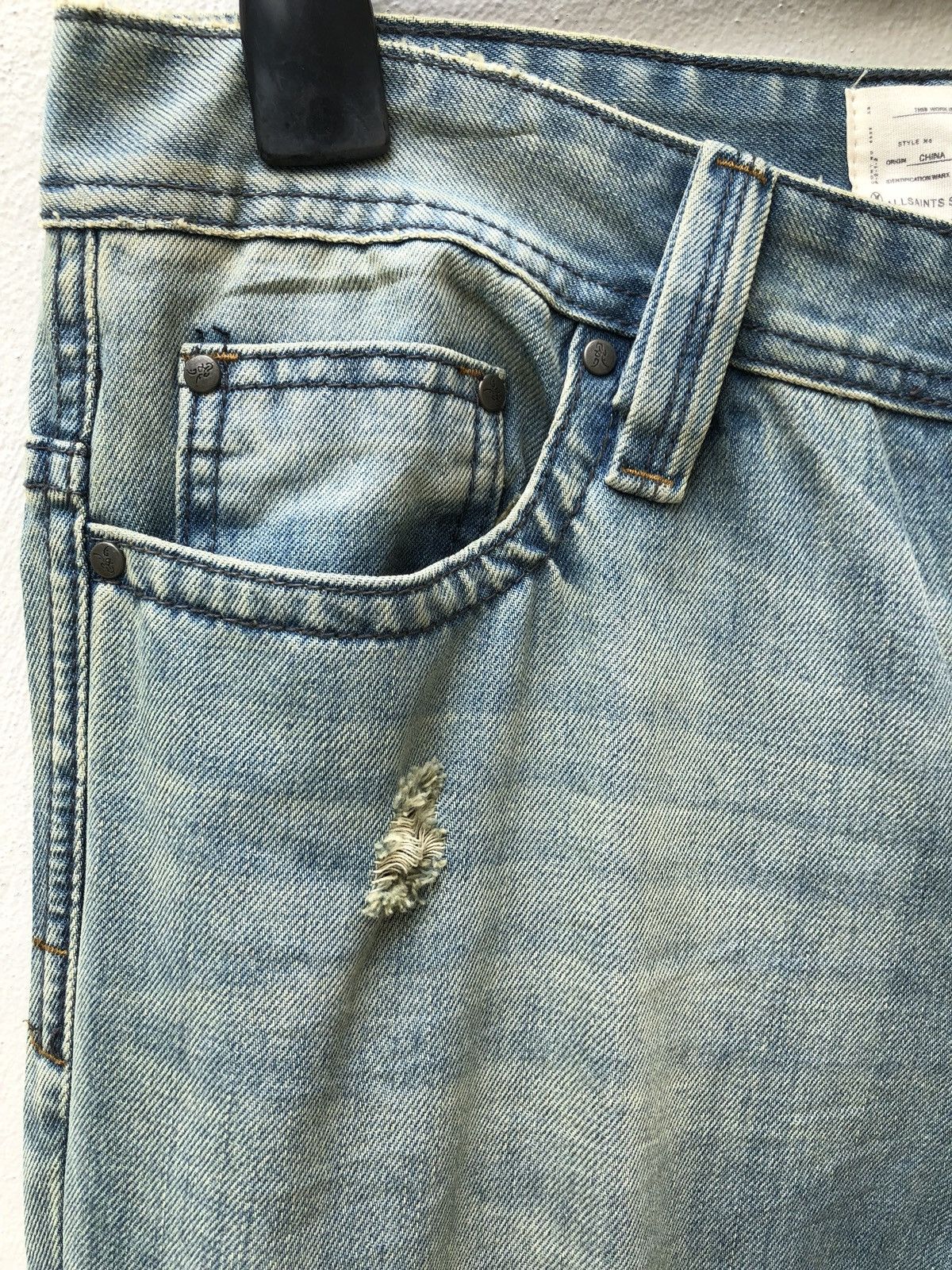 Allsaints Spitalfields Jacks Place Rips Distressed Denim Jeans Size US 32 / EU 48 - 4 Thumbnail