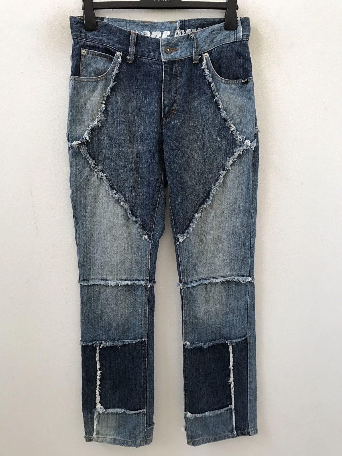 Vintage Japanese Designer MC DIVISION Cut Out Raw Edge Denim Jeans Size US 31 - 2 Thumbnail