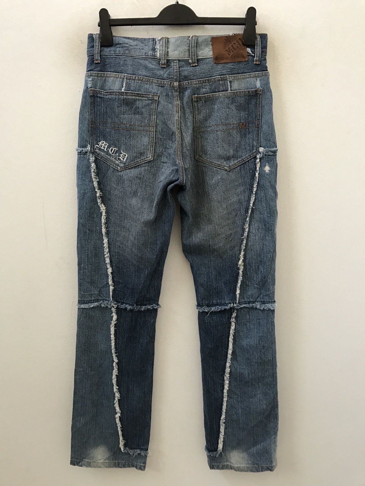 Vintage Japanese Designer MC DIVISION Cut Out Raw Edge Denim Jeans Size US 31 - 9 Thumbnail