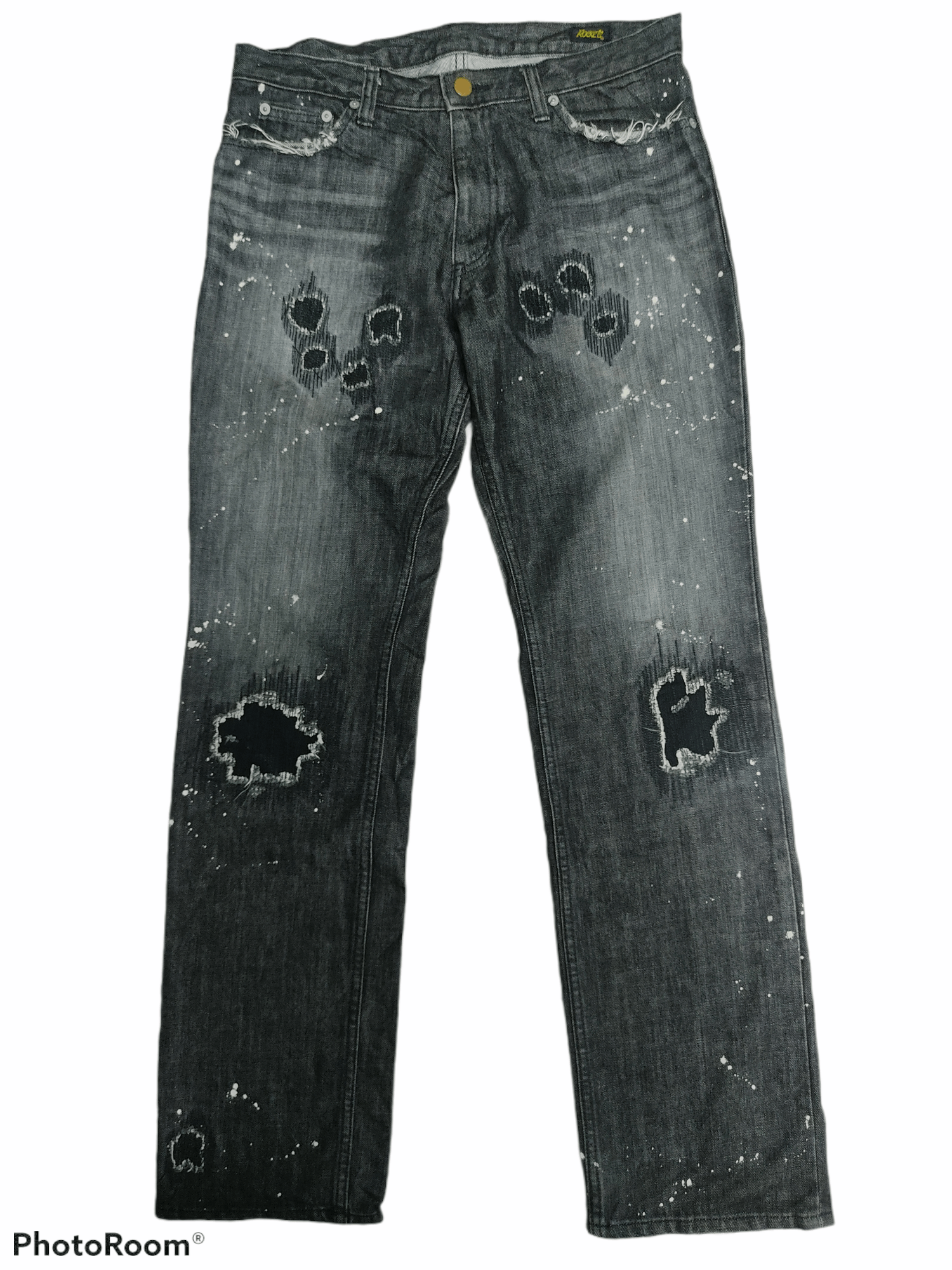 Japanese Brand × Vintage Rock Denim Number (N)ine Style splatters Patchwork Size US 32 / EU 48 - 1 Thumbnail