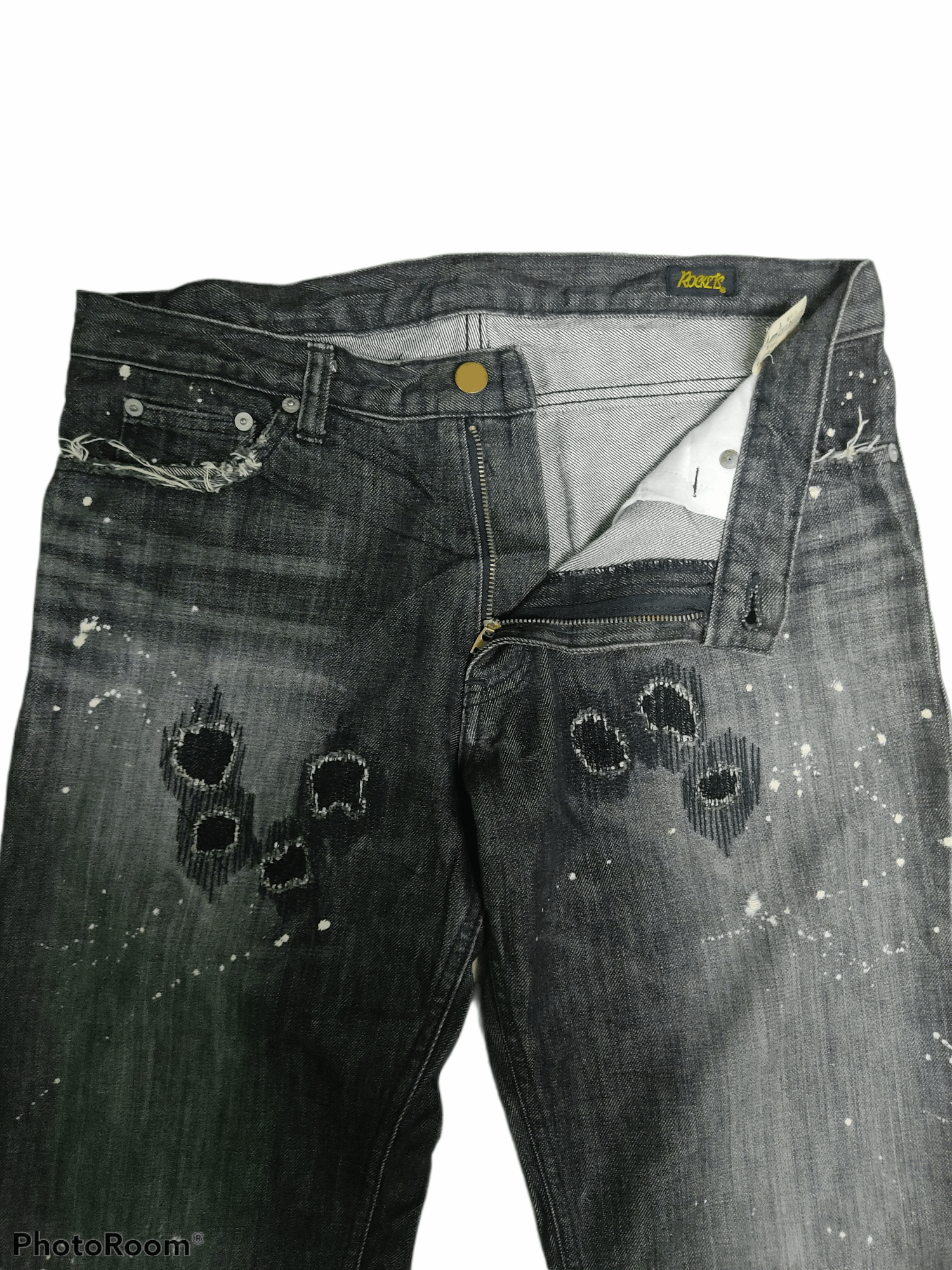 Japanese Brand × Vintage Rock Denim Number (N)ine Style splatters Patchwork Size US 32 / EU 48 - 4 Thumbnail