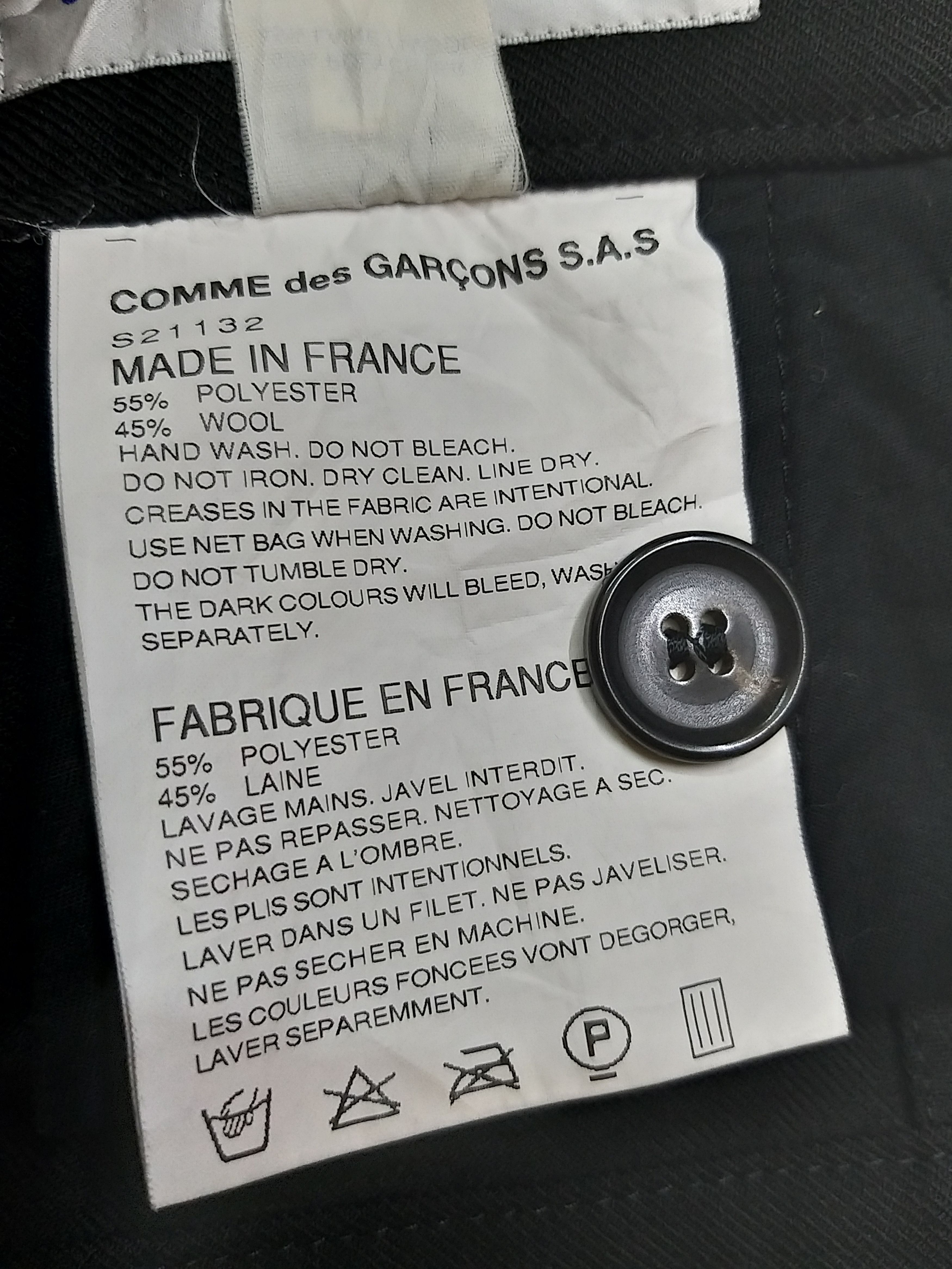 Comme des Garcons CDG SHIRT Black Drop-Crotch Wool Shorts Size US 32 / EU 48 - 11 Thumbnail