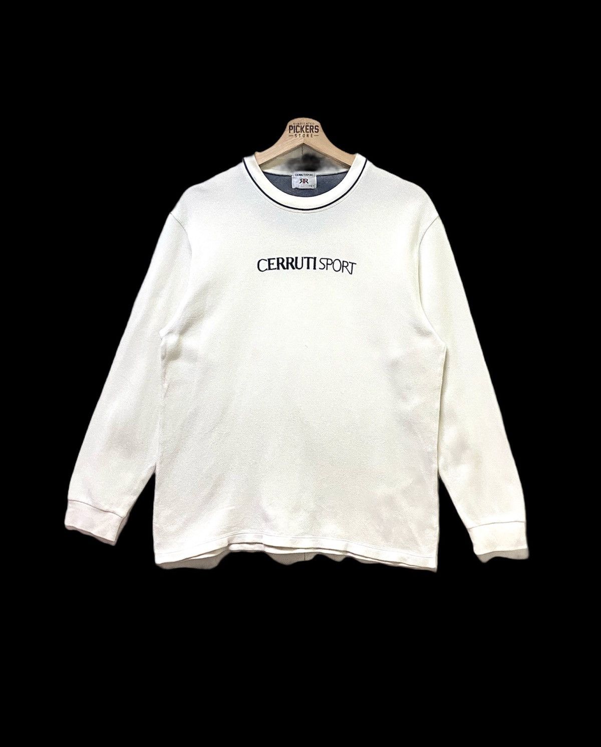 Cerruti 1881 × Vintage Vintage 90s Cerutti Sport Crewneck Spellout Pullover White Size US M / EU 48-50 / 2 - 1 Thumbnail