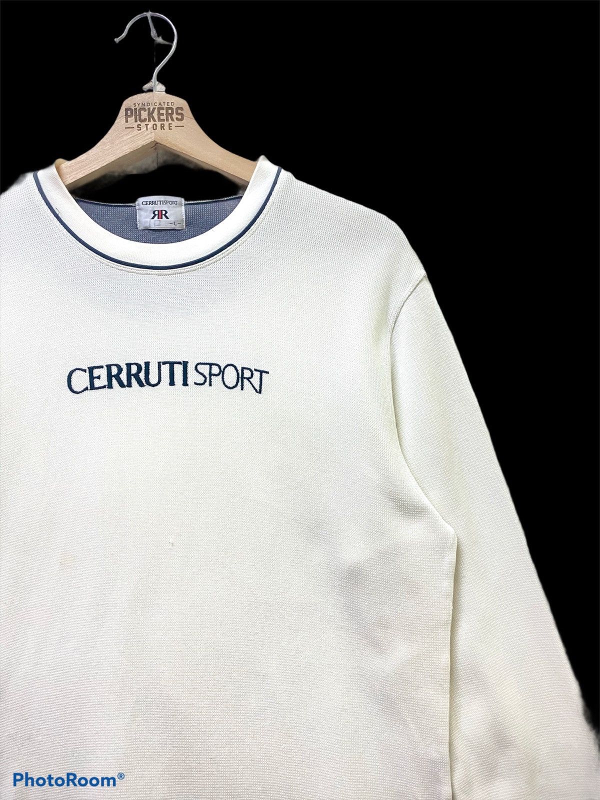 Cerruti 1881 × Vintage Vintage 90s Cerutti Sport Crewneck Spellout Pullover White Size US M / EU 48-50 / 2 - 3 Thumbnail