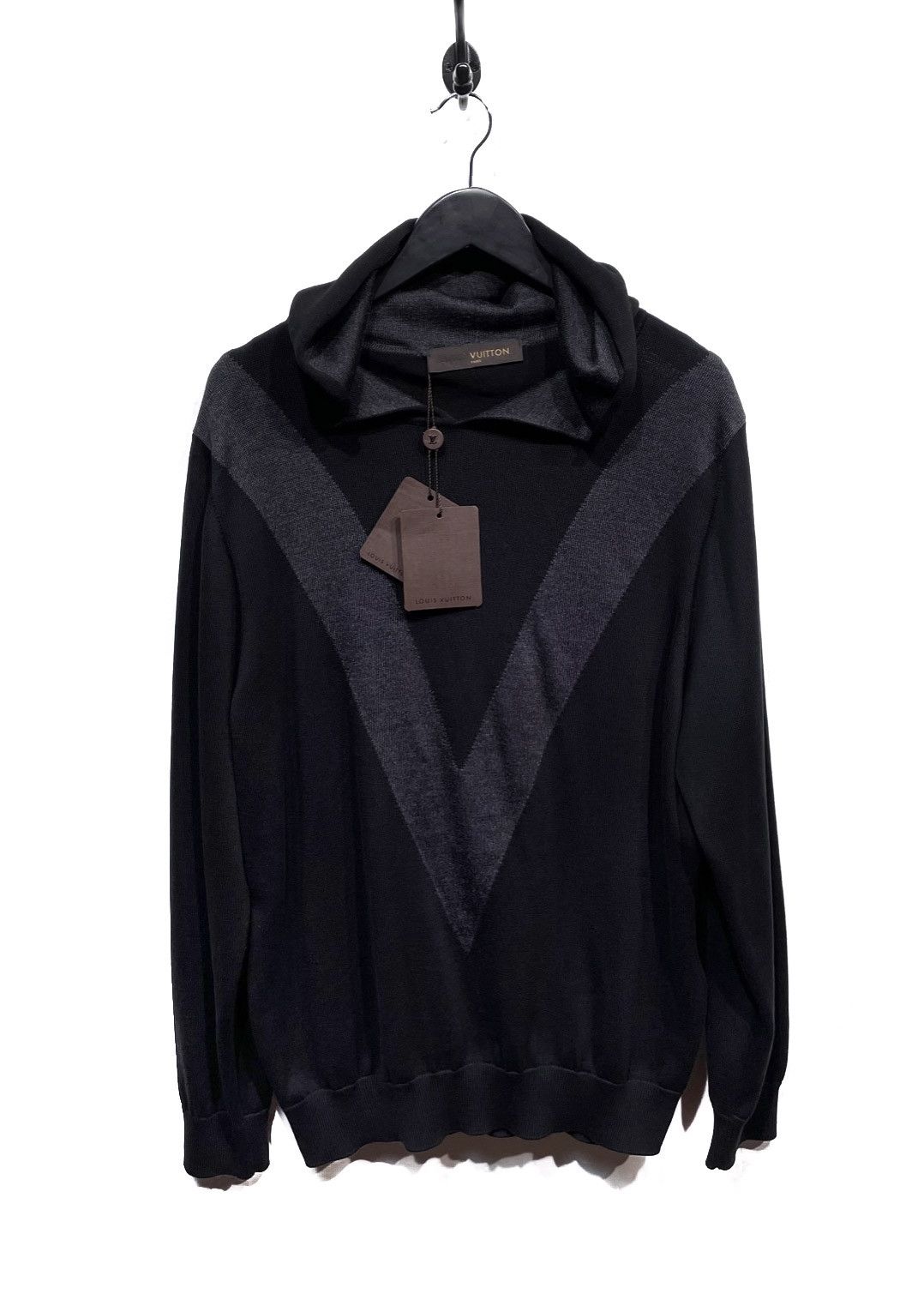 Louis Vuitton Louis Vuitton Black Blue Graphic V Hooded Sweater - LV 🏆 Size US L / EU 52-54 / 3 - 1 Thumbnail