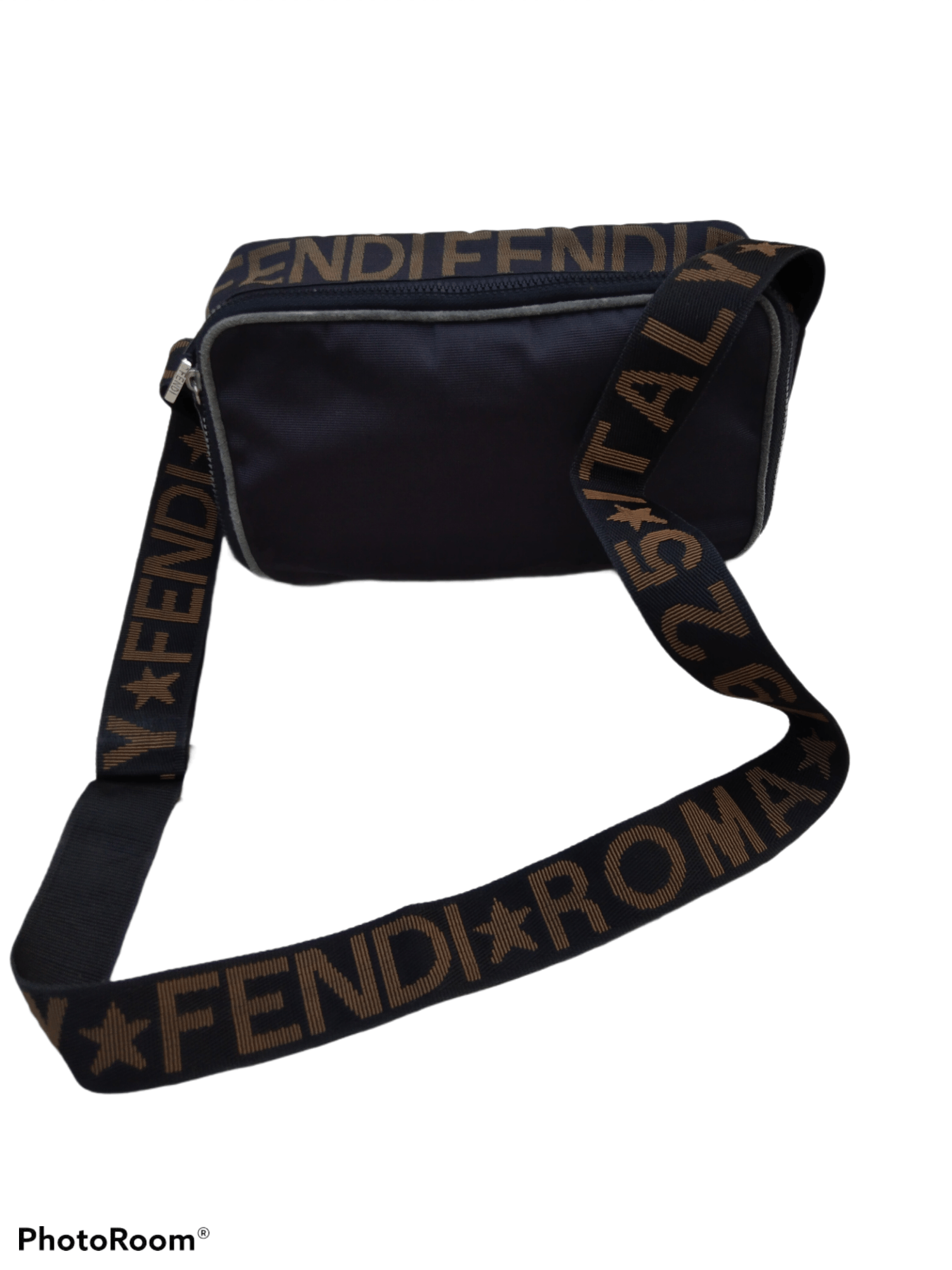 image of Fendi Roma 1925 Italy Nylon Sling Bag in Black, Men's