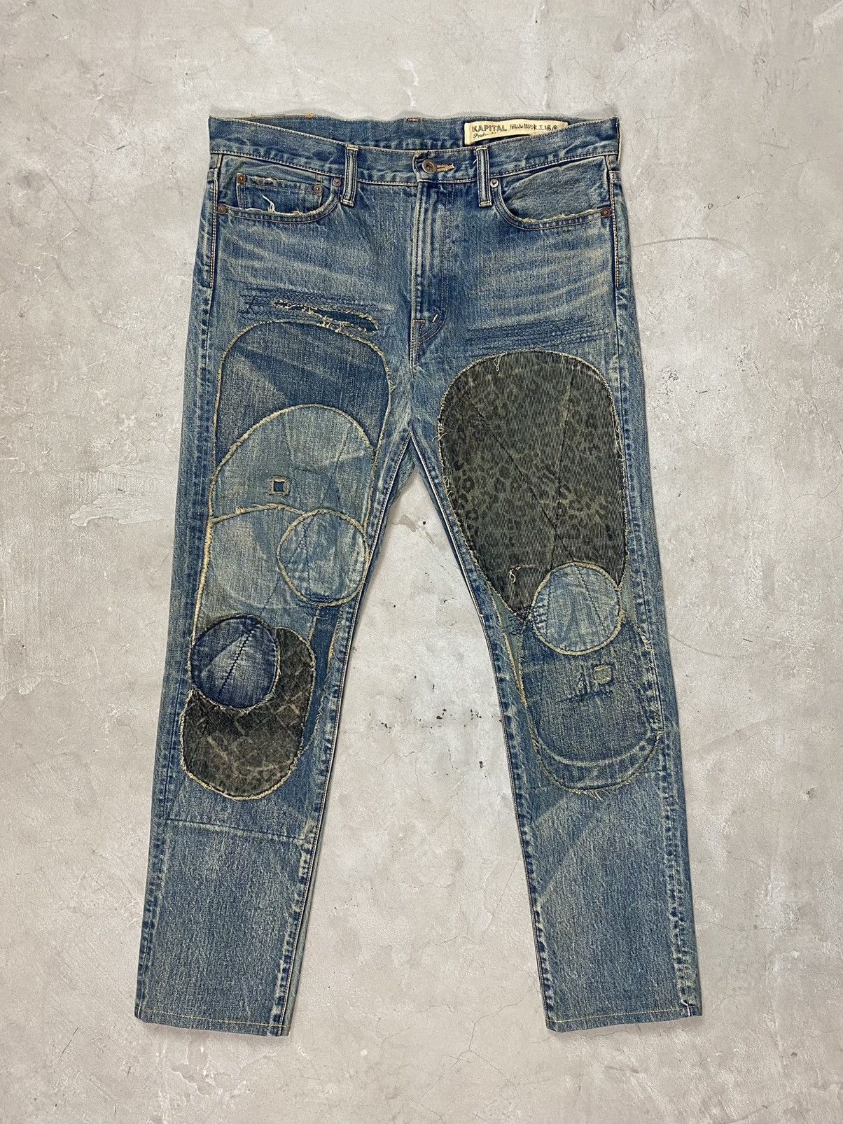 Kapital Kapital Leopard Patchwork Denim Jeans Size US 34 / EU 50 - 1 Thumbnail