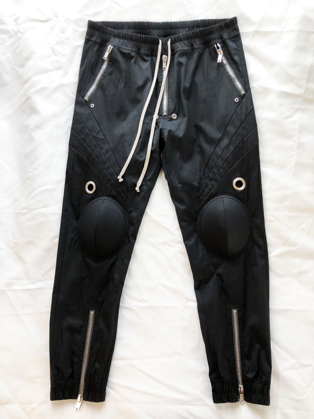 Pre-owned Rick Owens Ss21 Cotton Biker Jogger Pants In Black