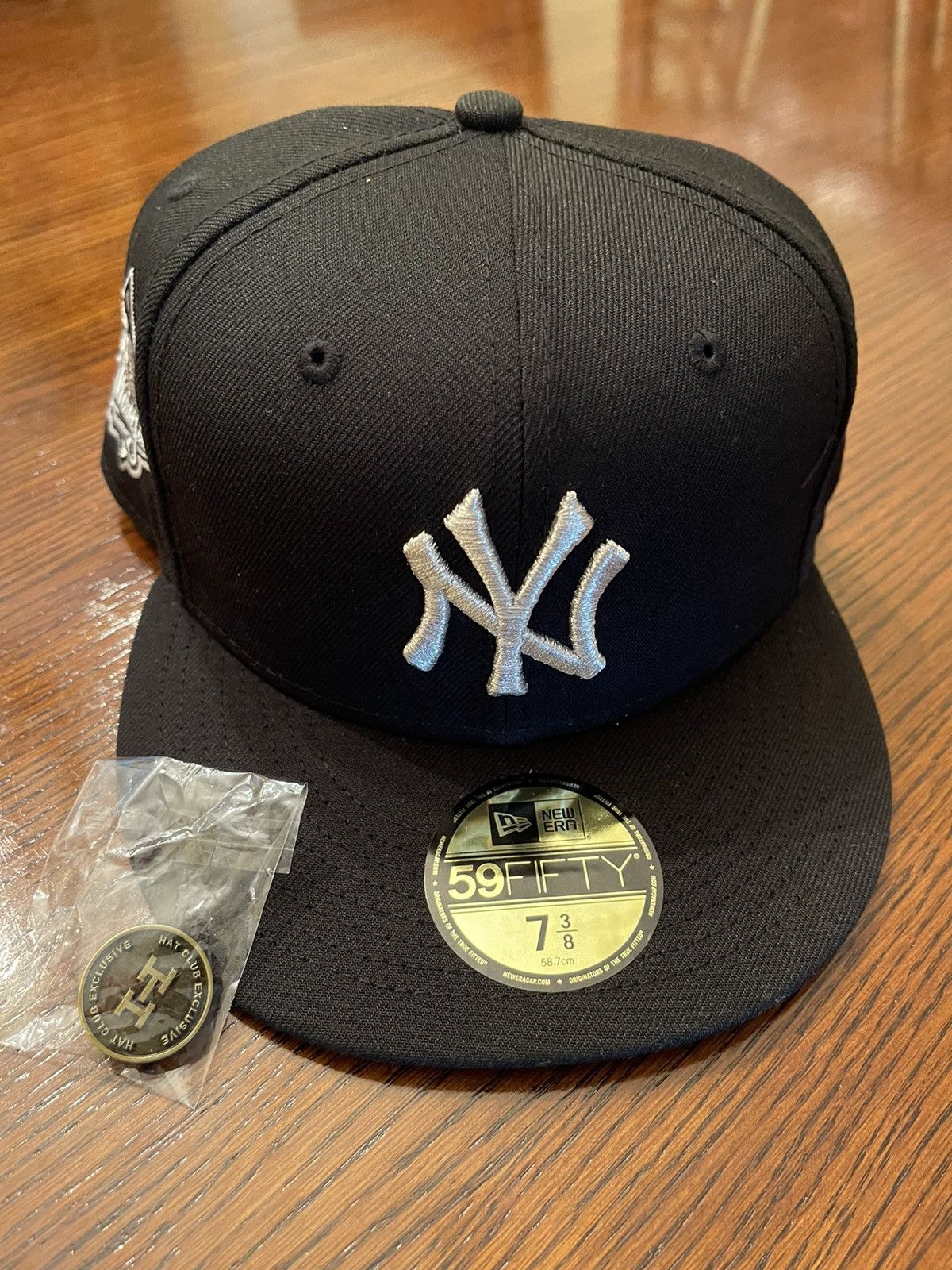 7 3/8- Hat Club Exclusive OG Aux Pack New York Yankees 1999 Black Jay Z HOV