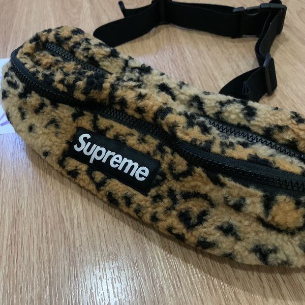 Supreme Supreme Leopard Fleece Waist Bag Yellow | Grailed