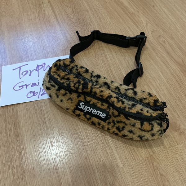 Supreme Supreme Leopard Fleece Waist Bag Yellow | Grailed