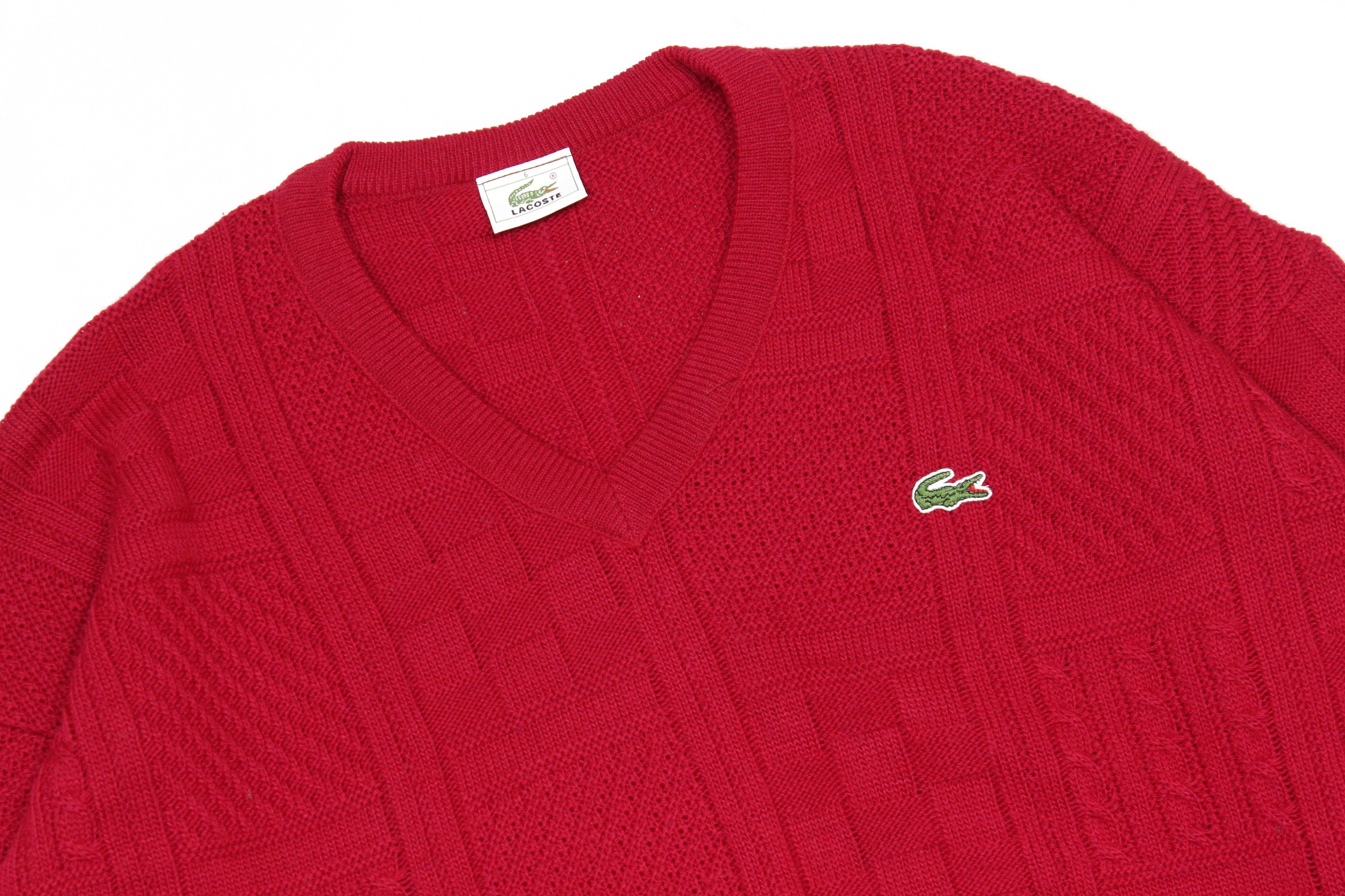 Lacoste 90S Logo Wool Acryl Knit Vintage Size US L / EU 52-54 / 3 - 3 Thumbnail