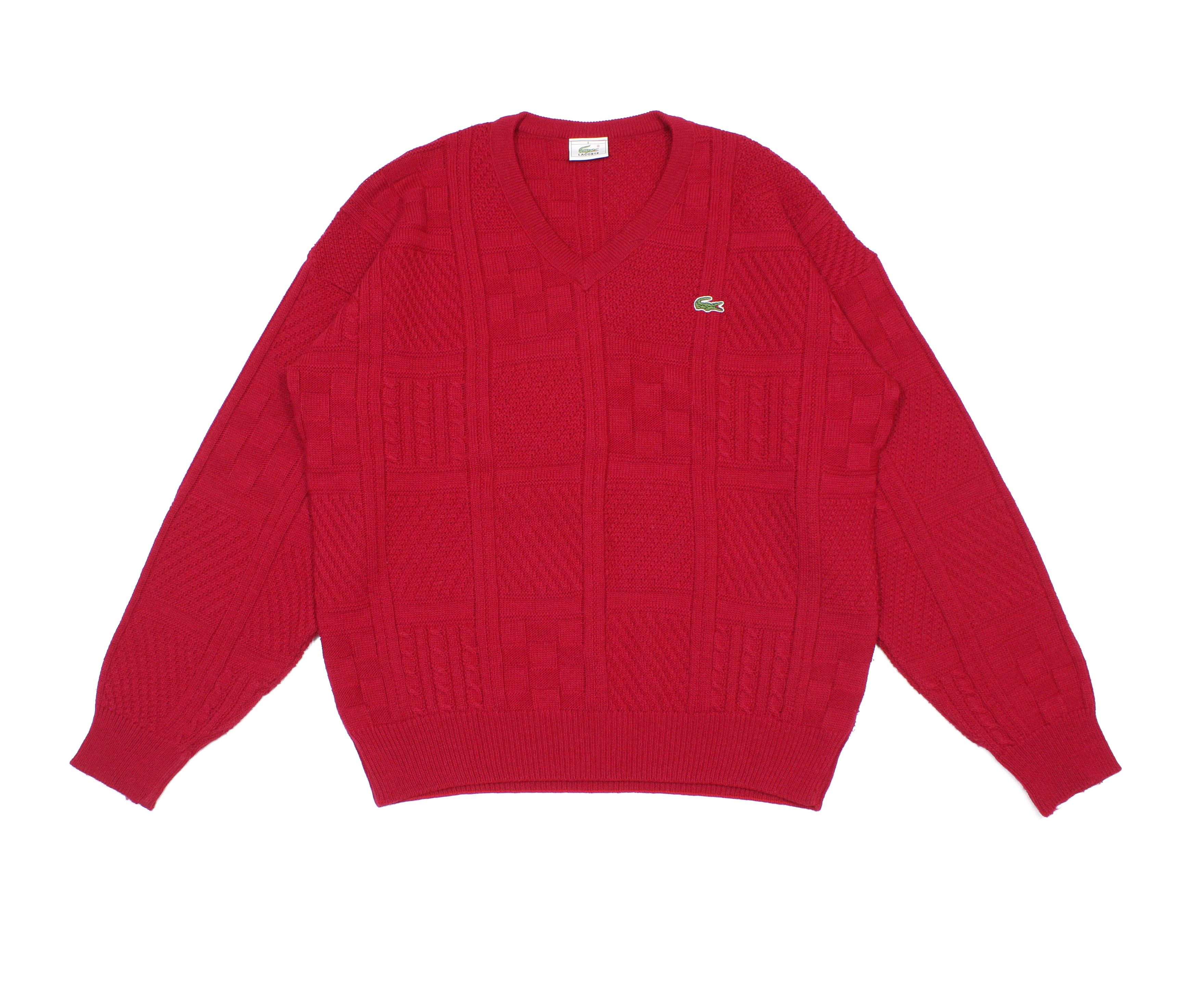Lacoste 90S Logo Wool Acryl Knit Vintage Size US L / EU 52-54 / 3 - 1 Thumbnail