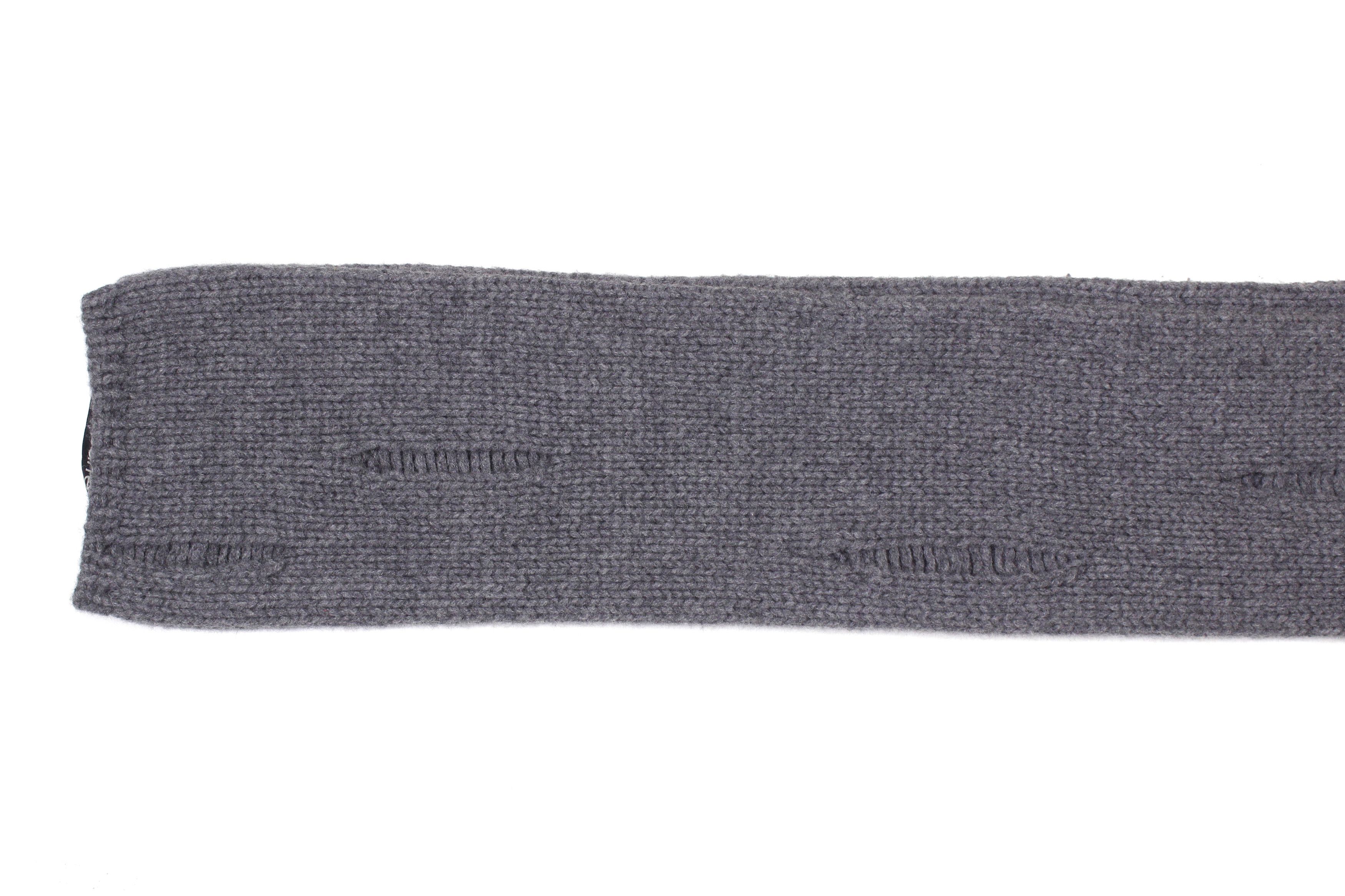 Neil Barrett Wool Ripped Knit Scarf Size ONE SIZE - 4 Thumbnail