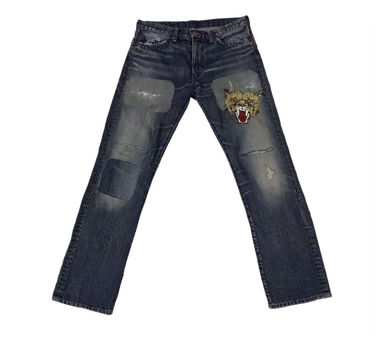Japanese Brand Vintage RNA Inc. patchwork distressed denim Size US 32 / EU 48 - 5 Thumbnail
