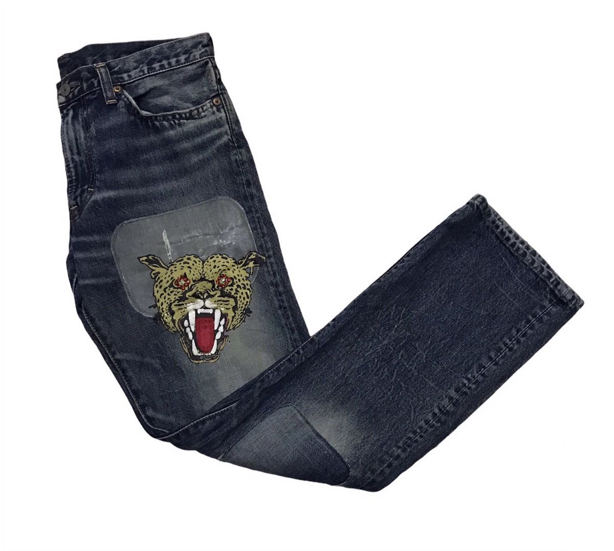 Japanese Brand Vintage RNA Inc. patchwork distressed denim Size US 32 / EU 48 - 6 Thumbnail