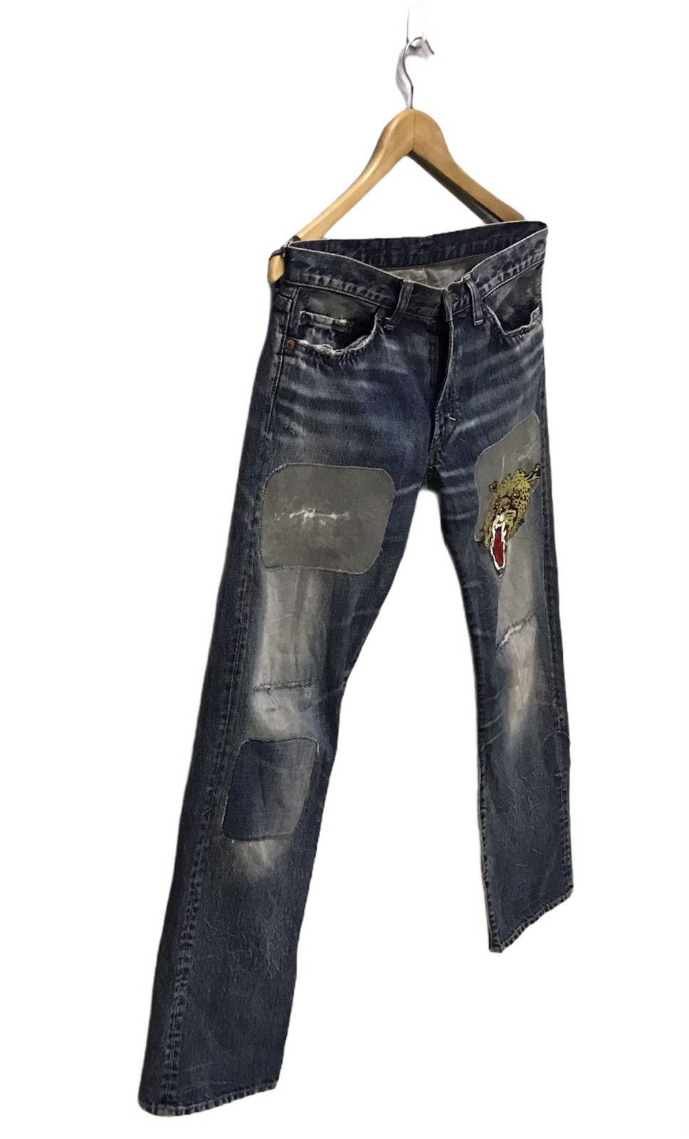 Japanese Brand Vintage RNA Inc. patchwork distressed denim Size US 32 / EU 48 - 3 Thumbnail