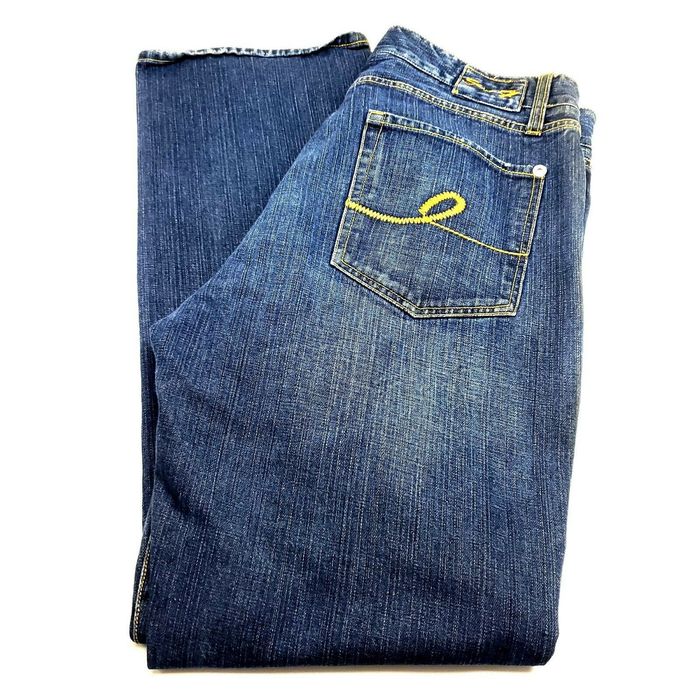 Seven 7 Seven7 Premium Denim Blue Jeans 34/32 Mid Rise Dark Enzyme